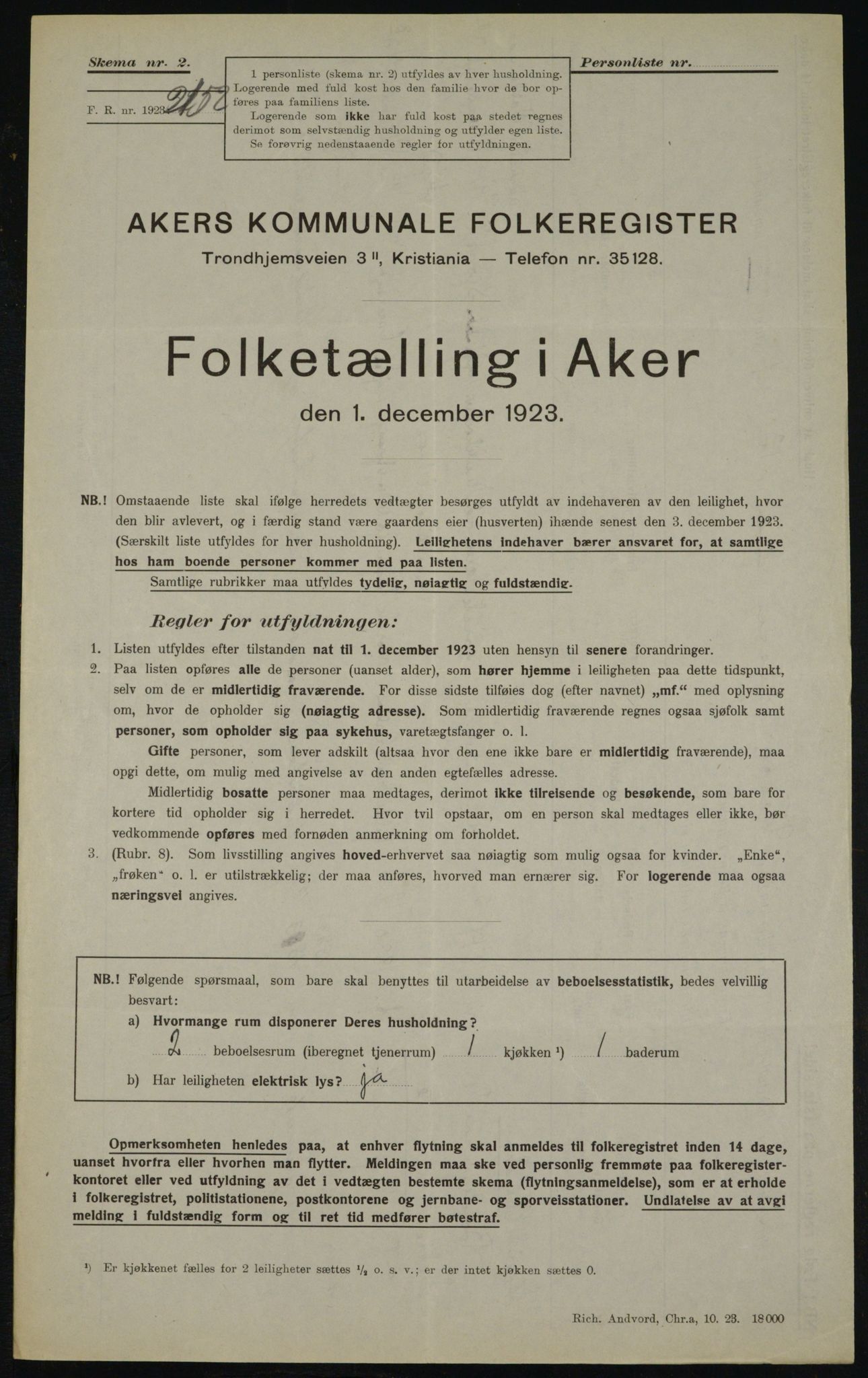 , Kommunal folketelling 1.12.1923 for Aker, 1923, s. 21905