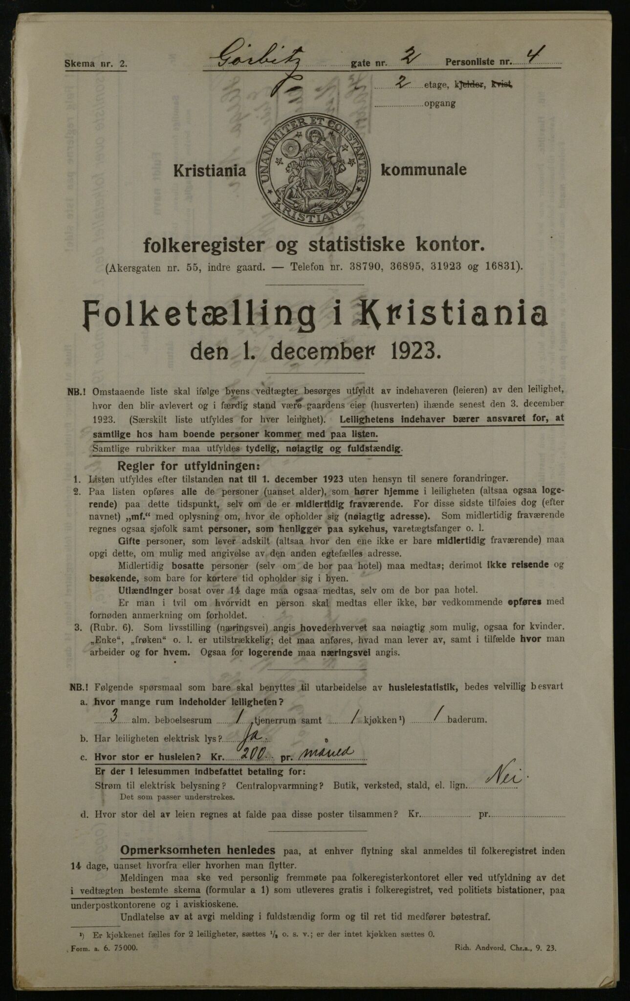 OBA, Kommunal folketelling 1.12.1923 for Kristiania, 1923, s. 36591