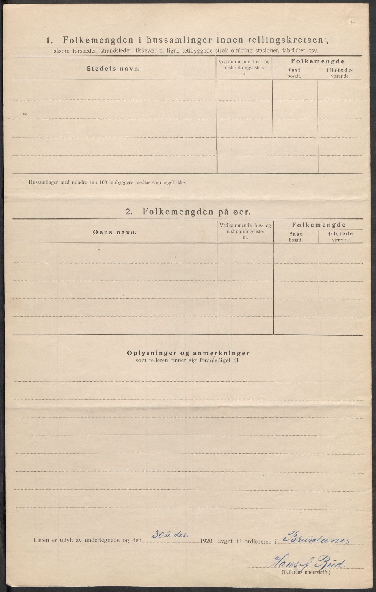 SAKO, Folketelling 1920 for 0726 Brunlanes herred, 1920, s. 22