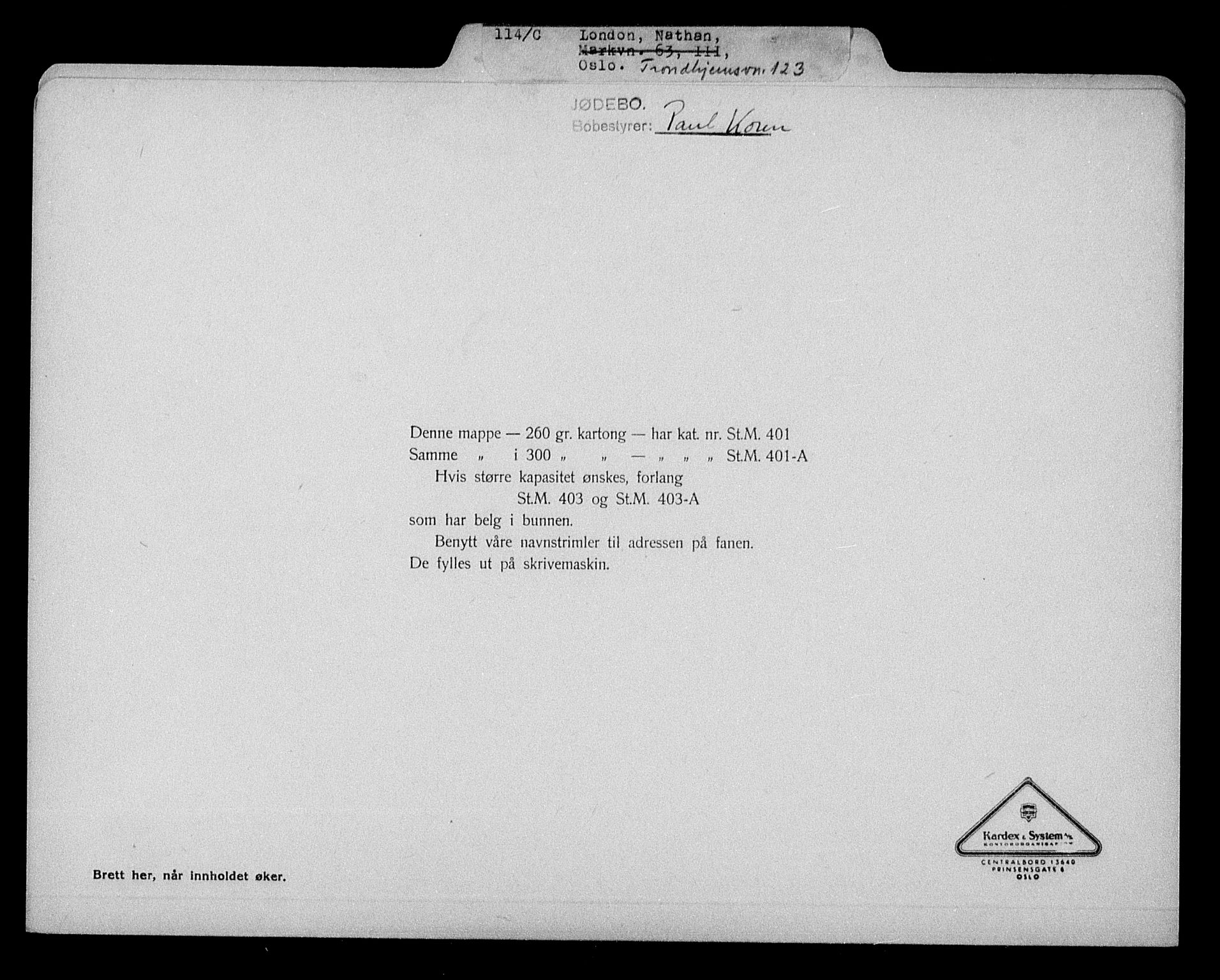 Justisdepartementet, Tilbakeføringskontoret for inndratte formuer, AV/RA-S-1564/H/Hc/Hcc/L0960: --, 1945-1947, s. 447