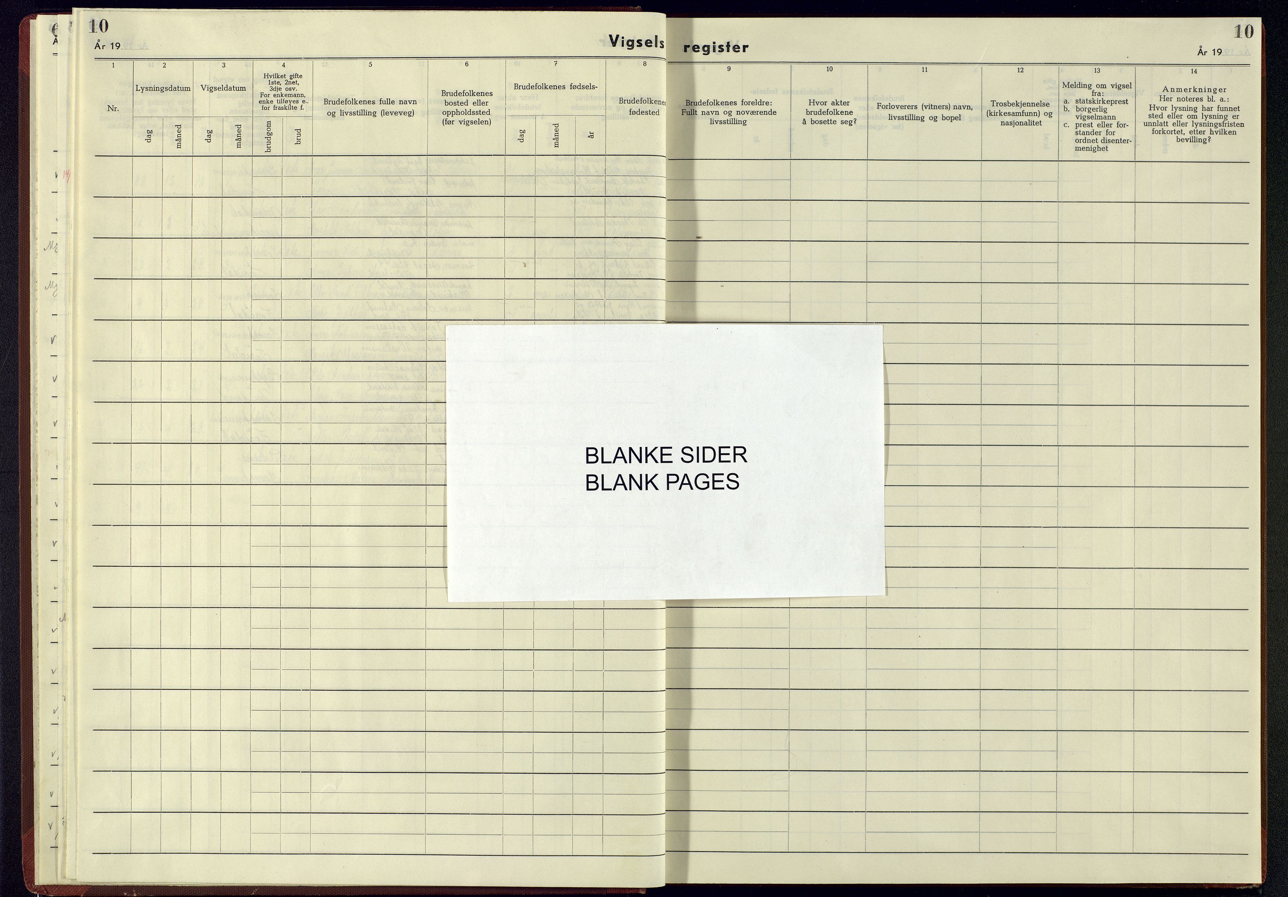 Oddernes sokneprestkontor, SAK/1111-0033/J/Jb/L0005: Vigselsregister nr. 5, 1942-1945, s. 10