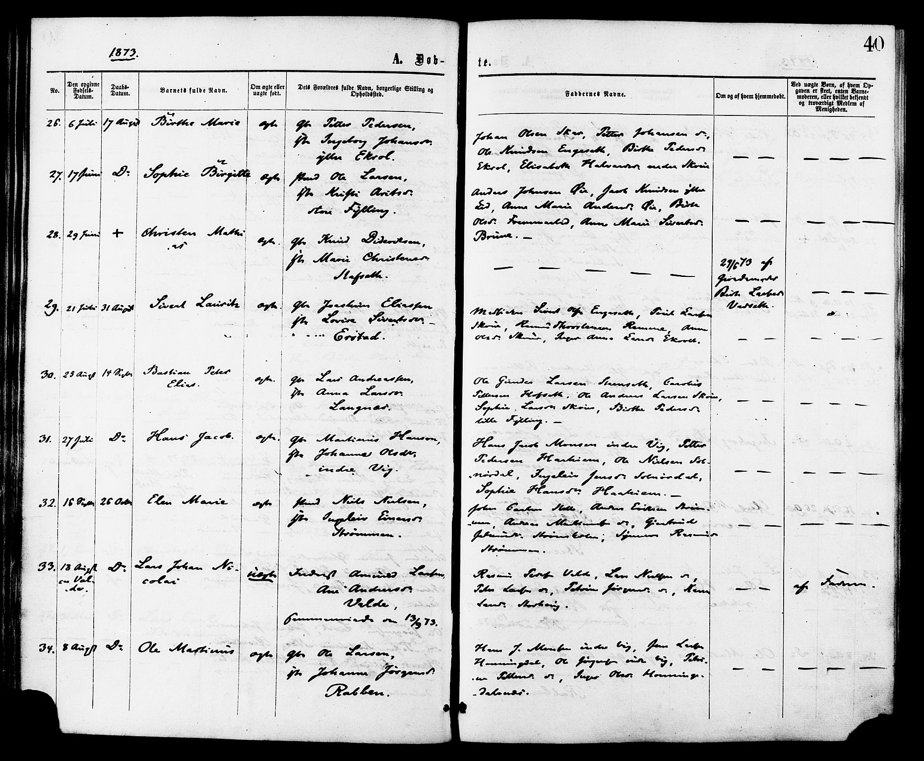 Ministerialprotokoller, klokkerbøker og fødselsregistre - Møre og Romsdal, AV/SAT-A-1454/524/L0355: Ministerialbok nr. 524A07, 1864-1879, s. 40