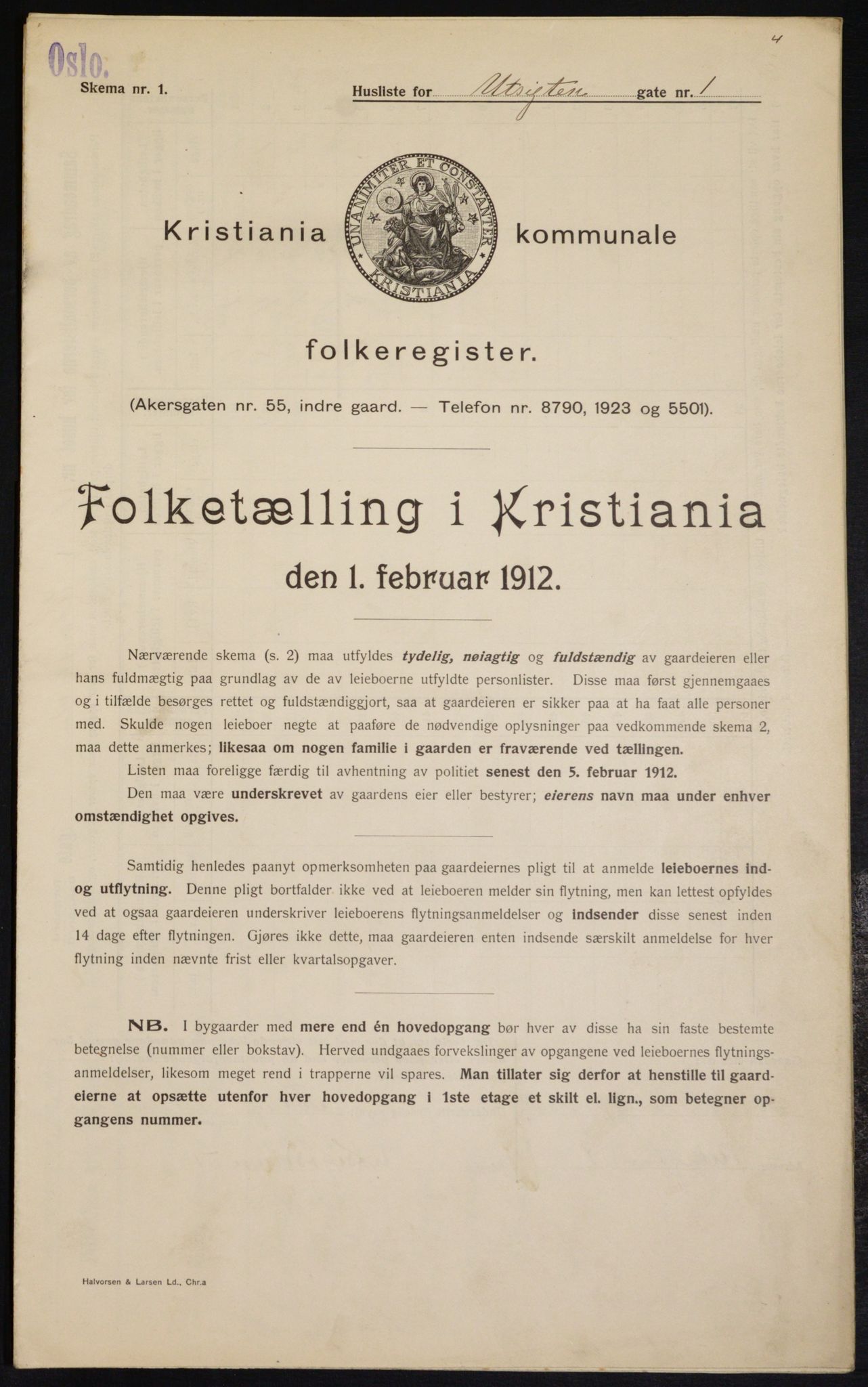 OBA, Kommunal folketelling 1.2.1912 for Kristiania, 1912, s. 121324