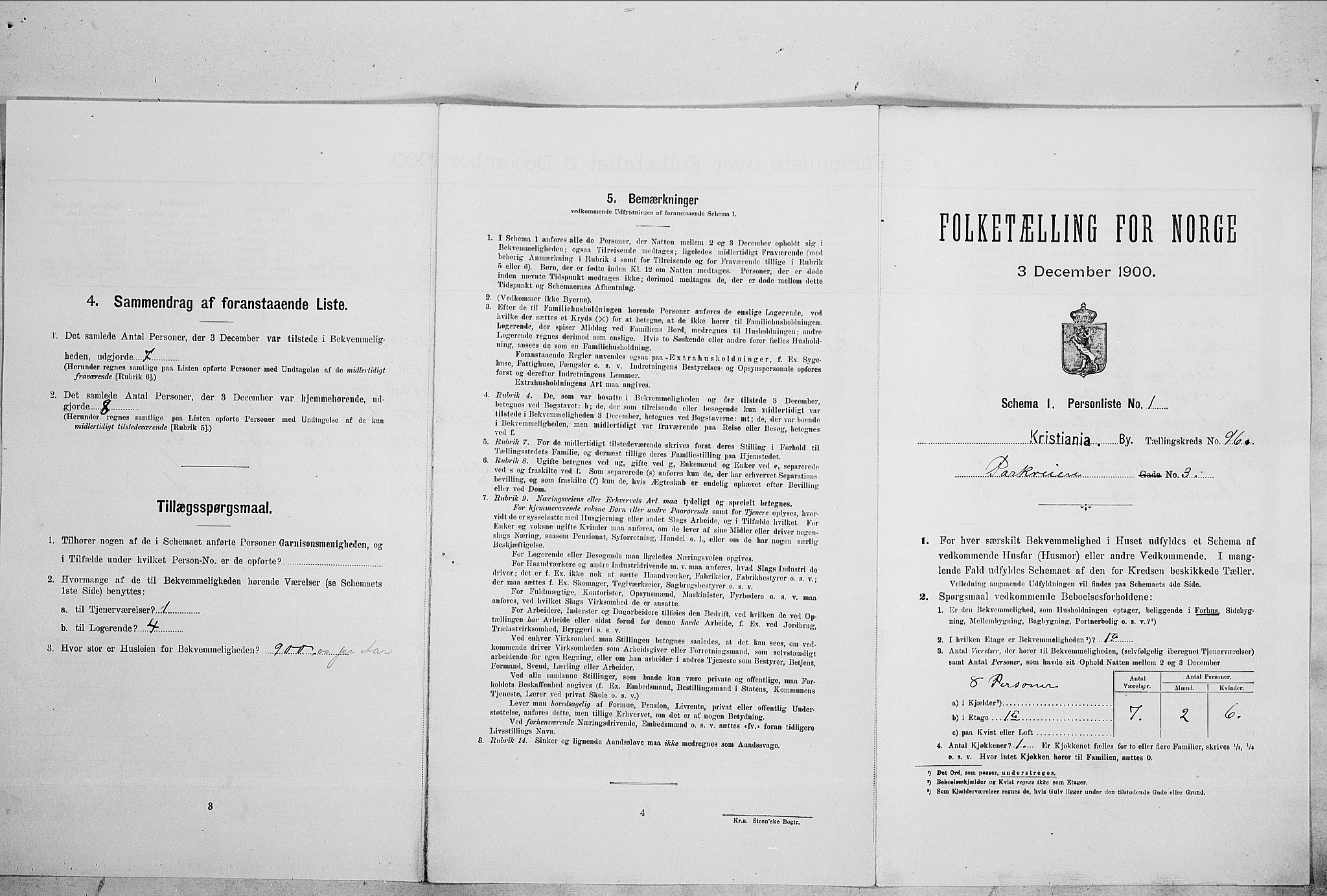 SAO, Folketelling 1900 for 0301 Kristiania kjøpstad, 1900, s. 70152