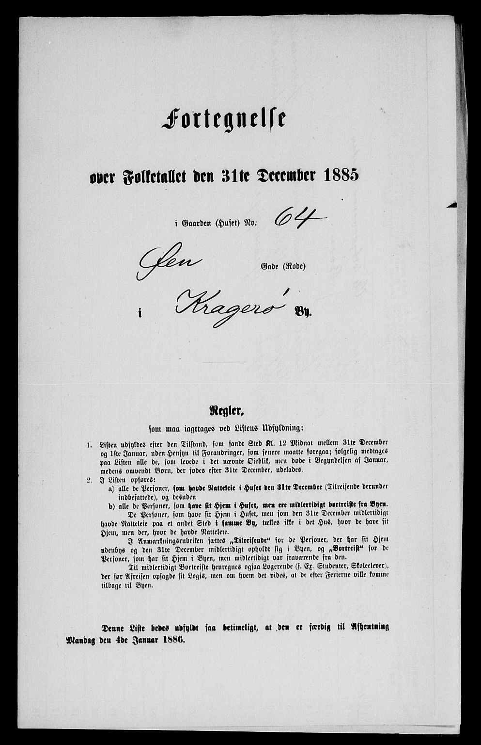 SAKO, Folketelling 1885 for 0801 Kragerø kjøpstad, 1885, s. 584