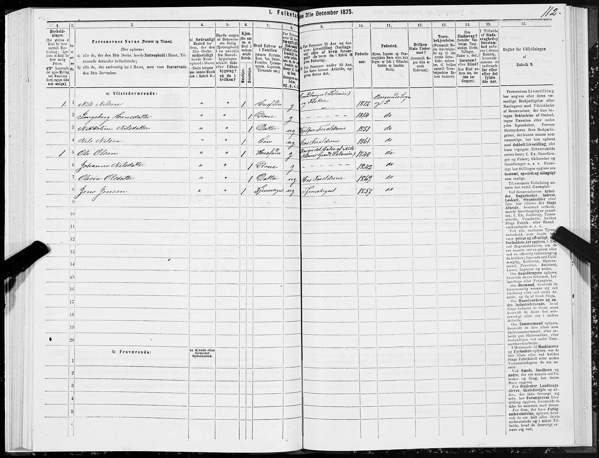 SAT, Folketelling 1875 for 1531P Borgund prestegjeld, 1875, s. 6112
