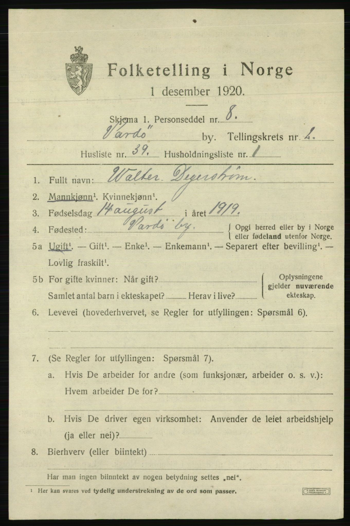 SATØ, Folketelling 1920 for 2002 Vardø kjøpstad, 1920, s. 6510