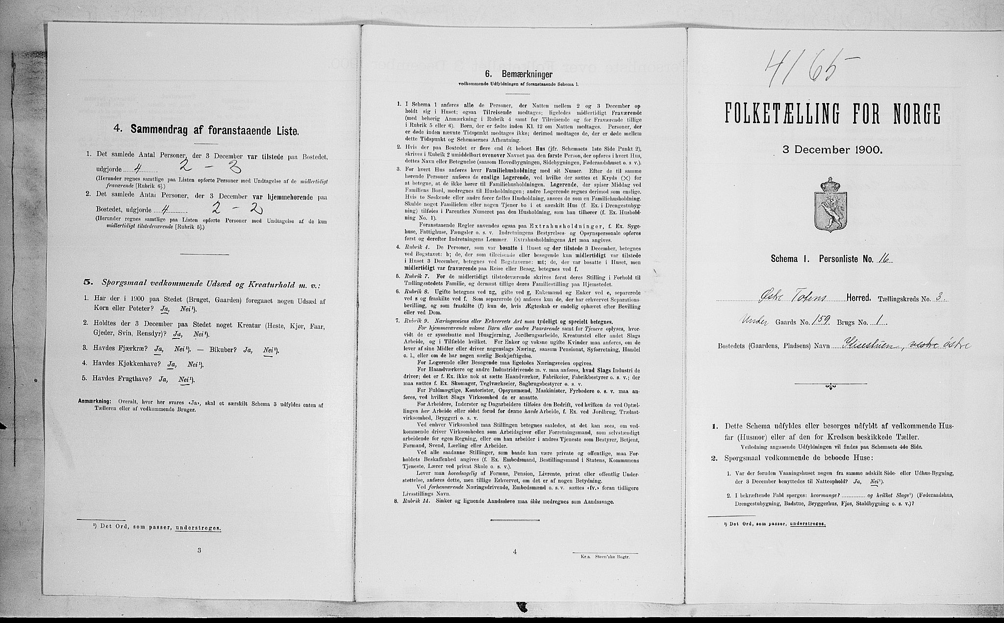 SAH, Folketelling 1900 for 0528 Østre Toten herred, 1900, s. 599