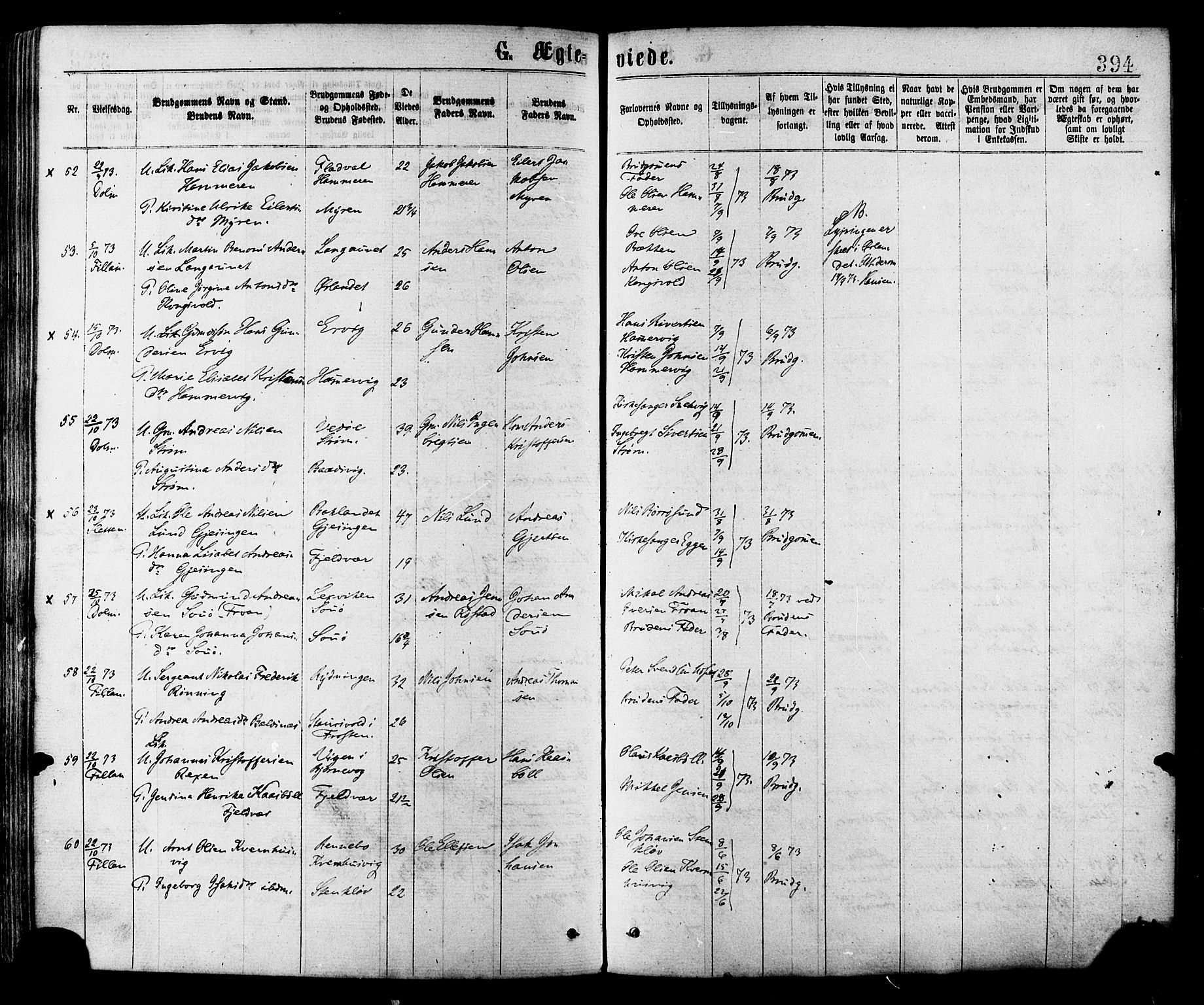 Ministerialprotokoller, klokkerbøker og fødselsregistre - Sør-Trøndelag, AV/SAT-A-1456/634/L0532: Ministerialbok nr. 634A08, 1871-1881, s. 394