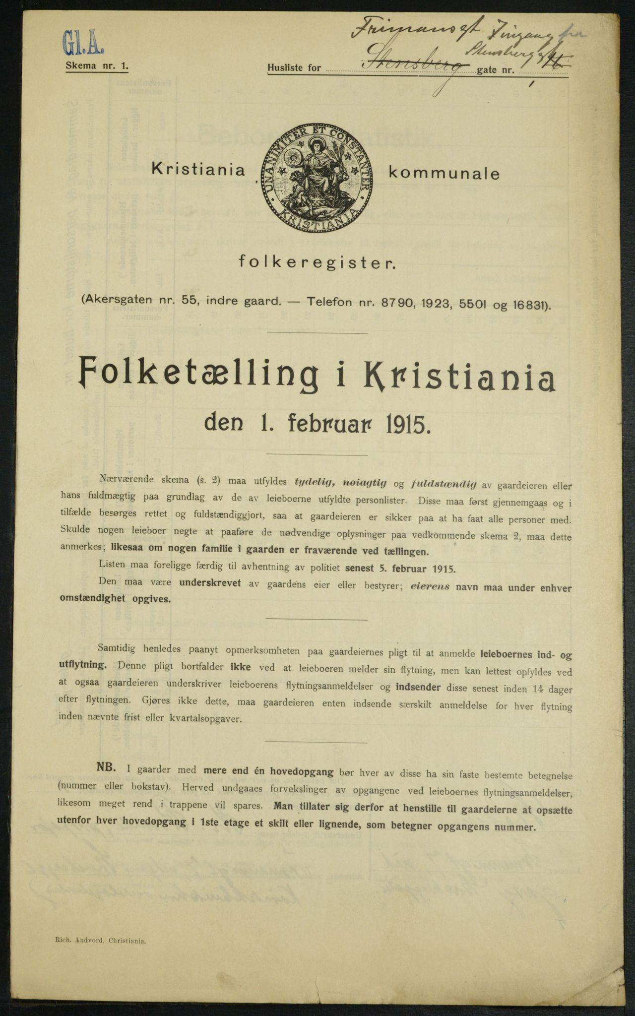 OBA, Kommunal folketelling 1.2.1915 for Kristiania, 1915, s. 26525