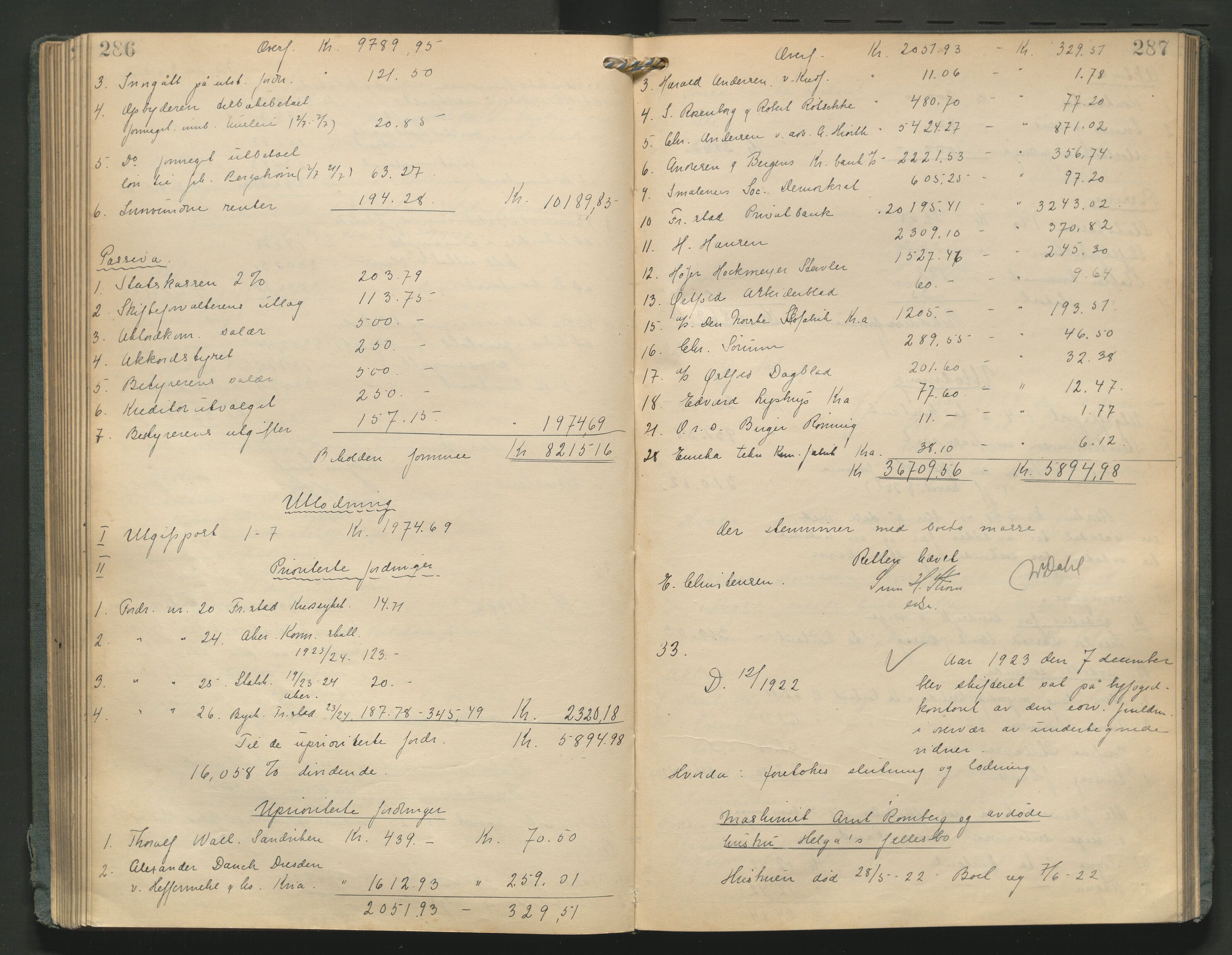 Fredrikstad byfogd, AV/SAO-A-10473a/H/He/L0005: Skifteutlodningsprotokoll, 1917-1927, s. 286-287