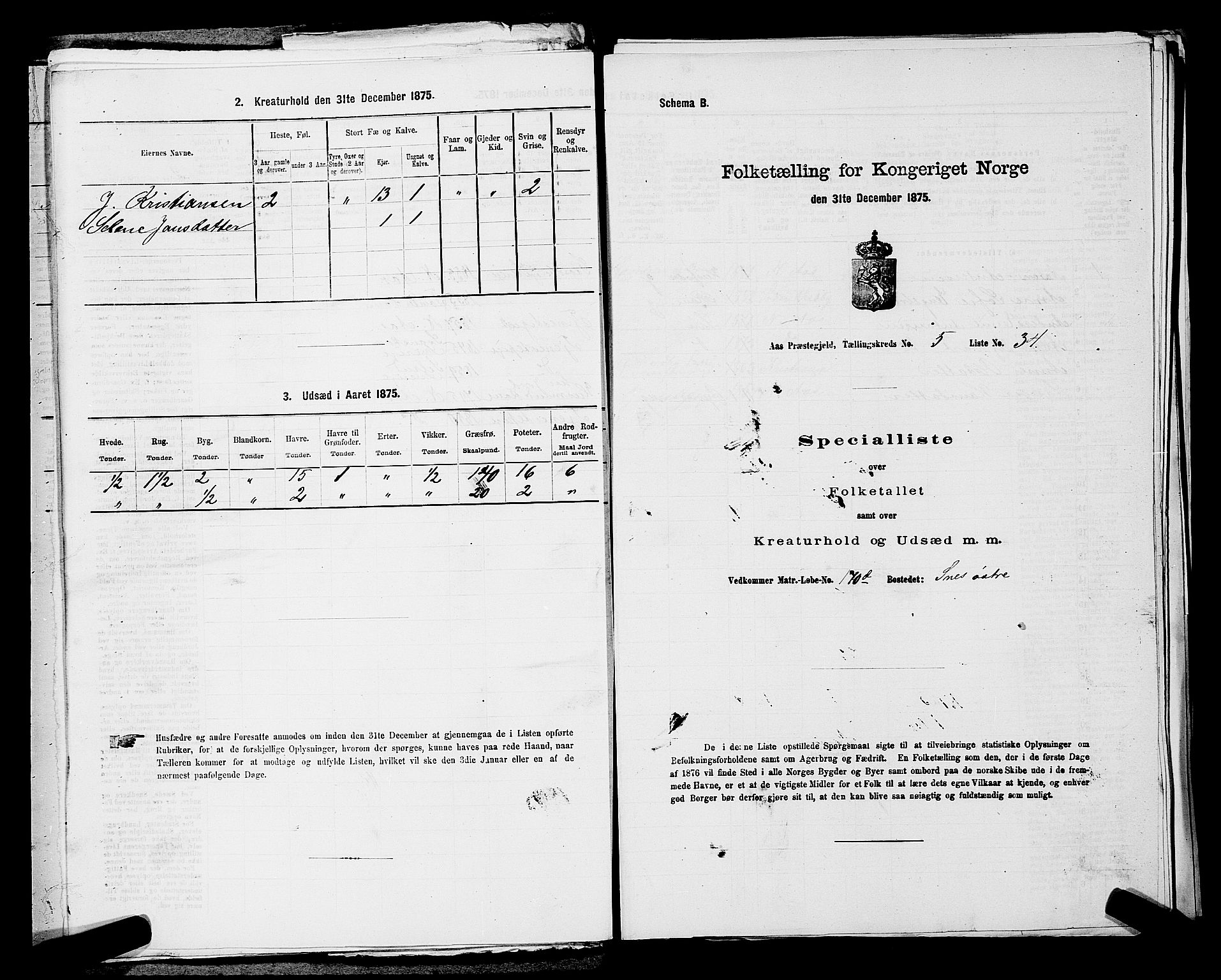 RA, Folketelling 1875 for 0214P Ås prestegjeld, 1875, s. 638