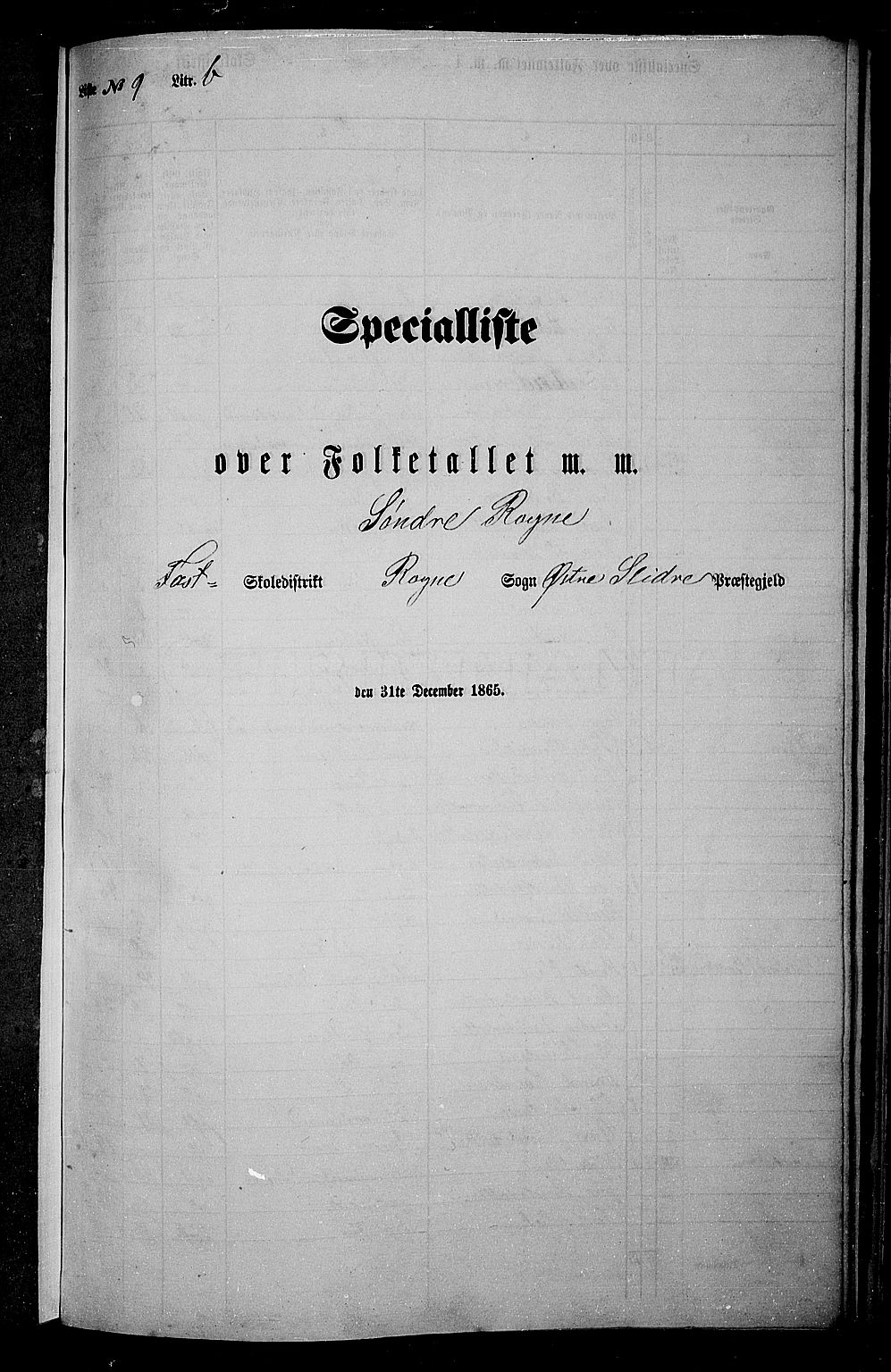 RA, Folketelling 1865 for 0544P Øystre Slidre prestegjeld, 1865, s. 108