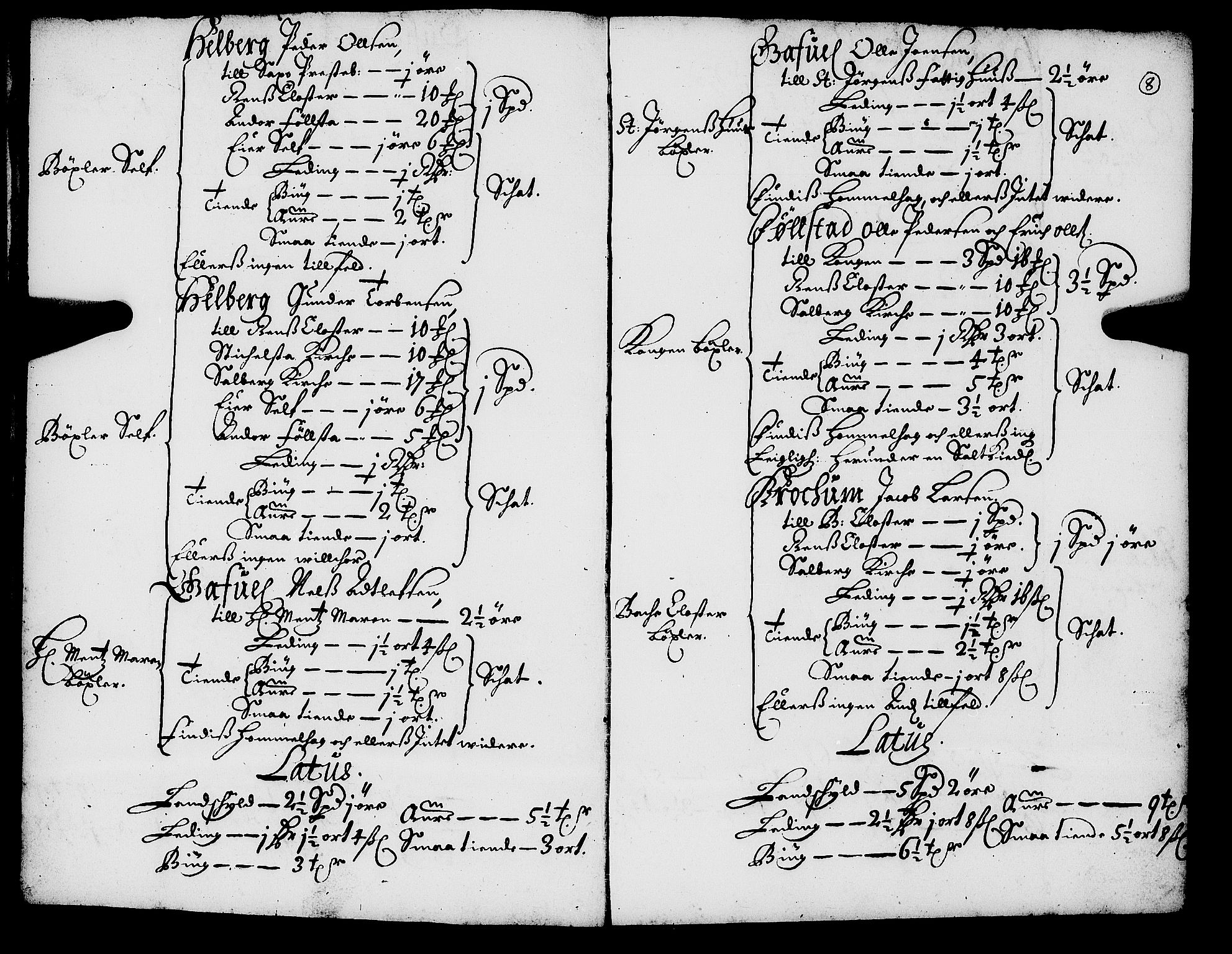 Rentekammeret inntil 1814, Realistisk ordnet avdeling, RA/EA-4070/N/Nb/Nba/L0055: Inderøy len, 1668, s. 7b-8a