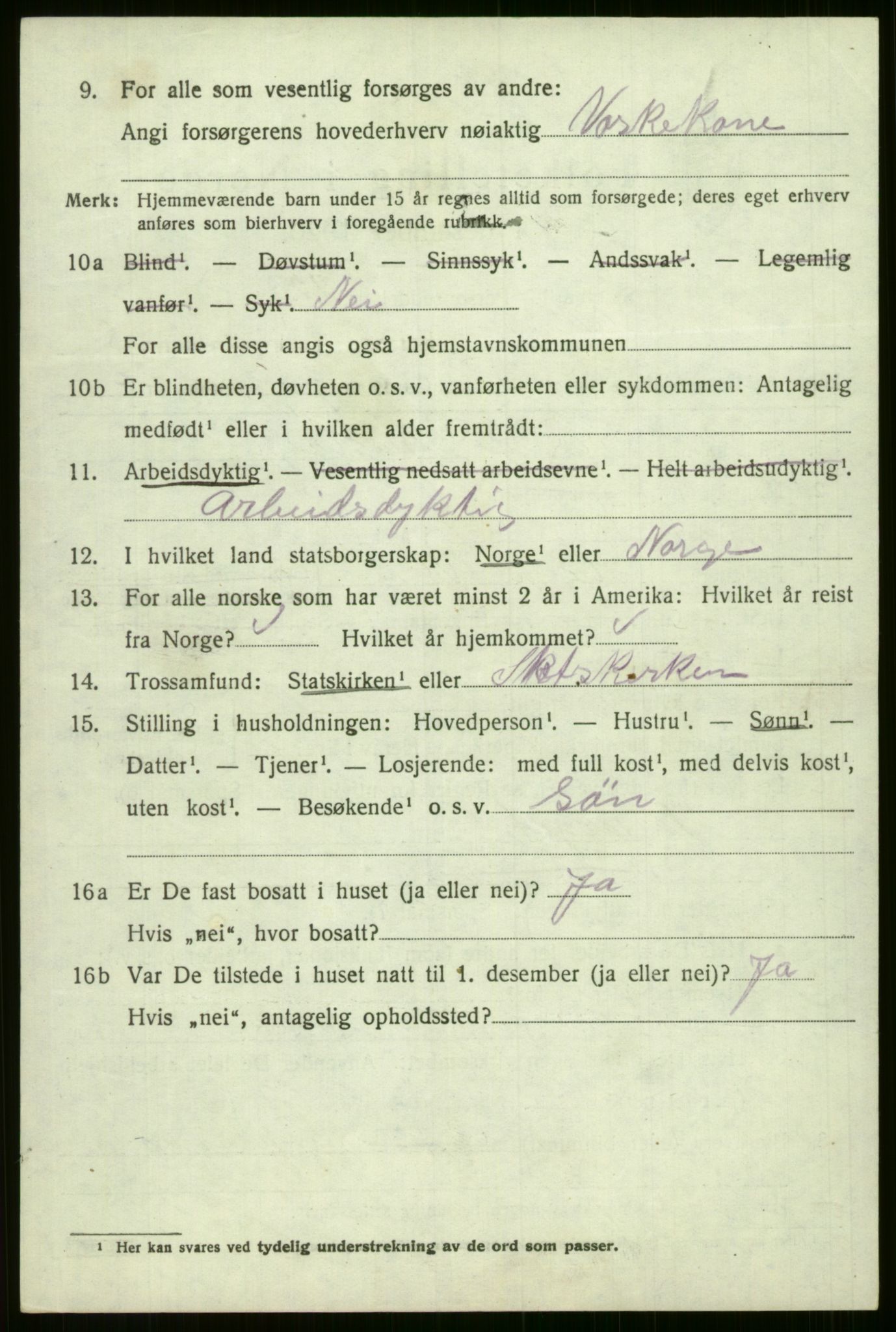 SAB, Folketelling 1920 for 1235 Voss herred, 1920, s. 8566