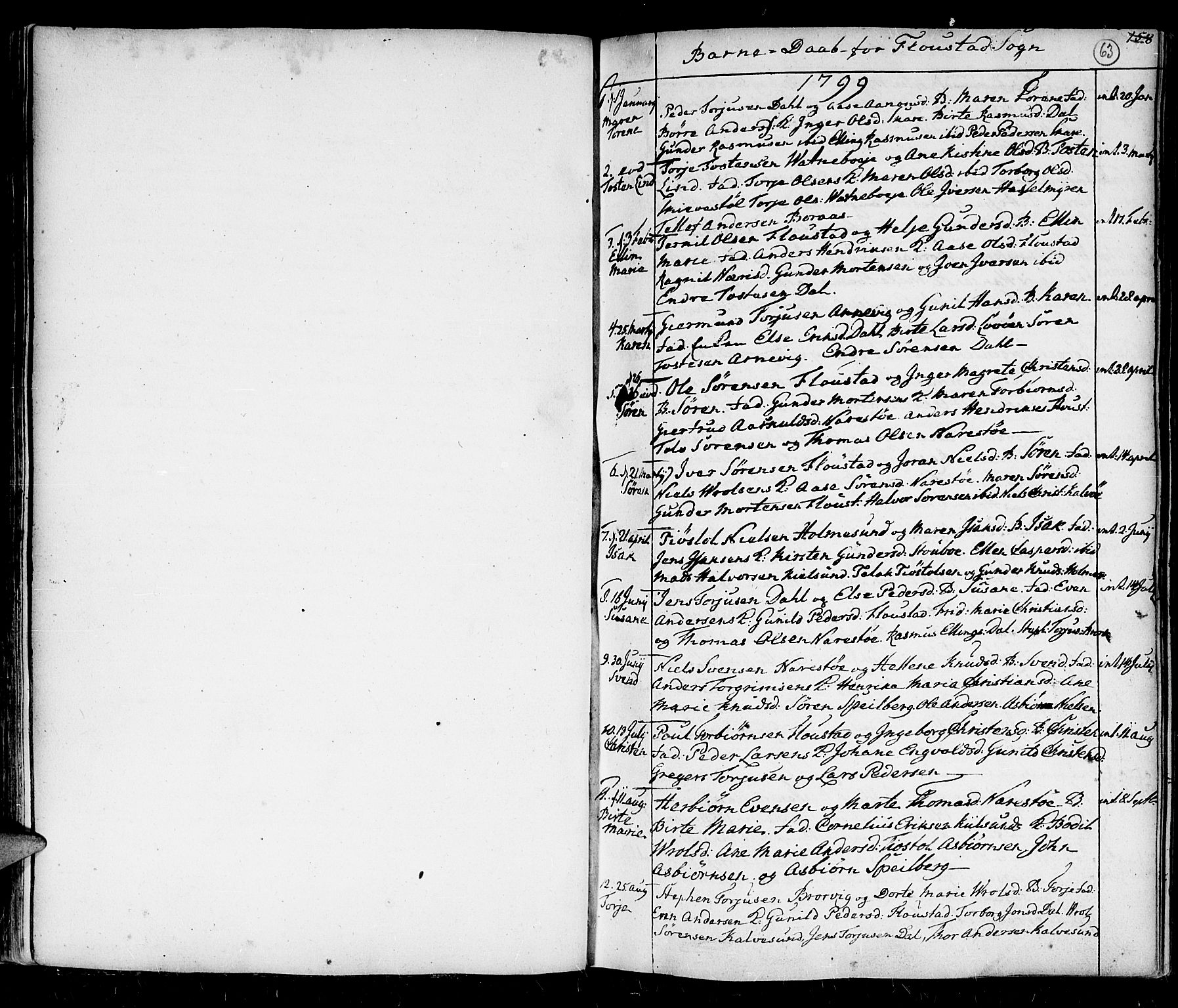 Holt sokneprestkontor, AV/SAK-1111-0021/F/Fa/L0001: Ministerialbok nr. A 1 /4, 1721-1812, s. 63