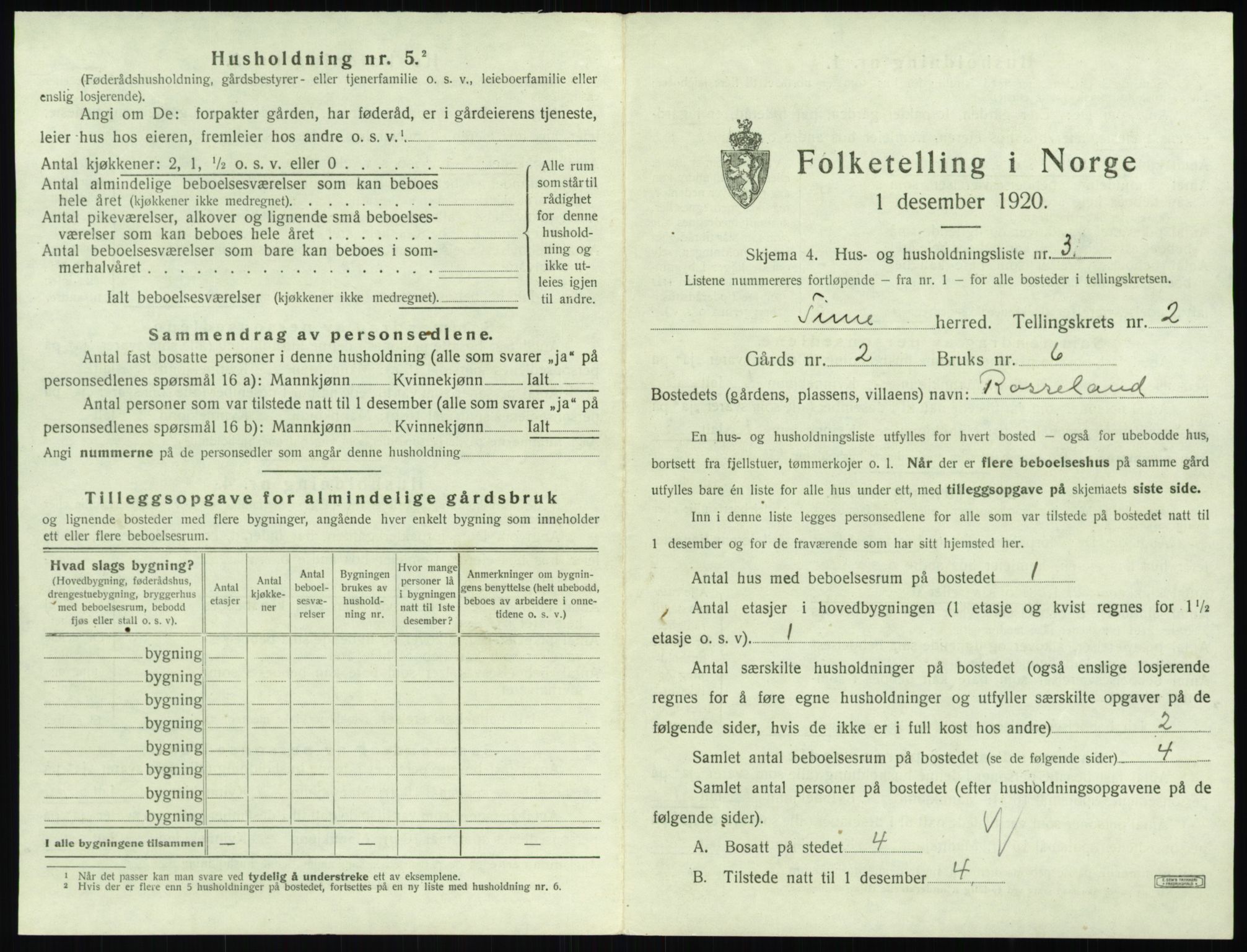 SAST, Folketelling 1920 for 1121 Time herred, 1920, s. 283