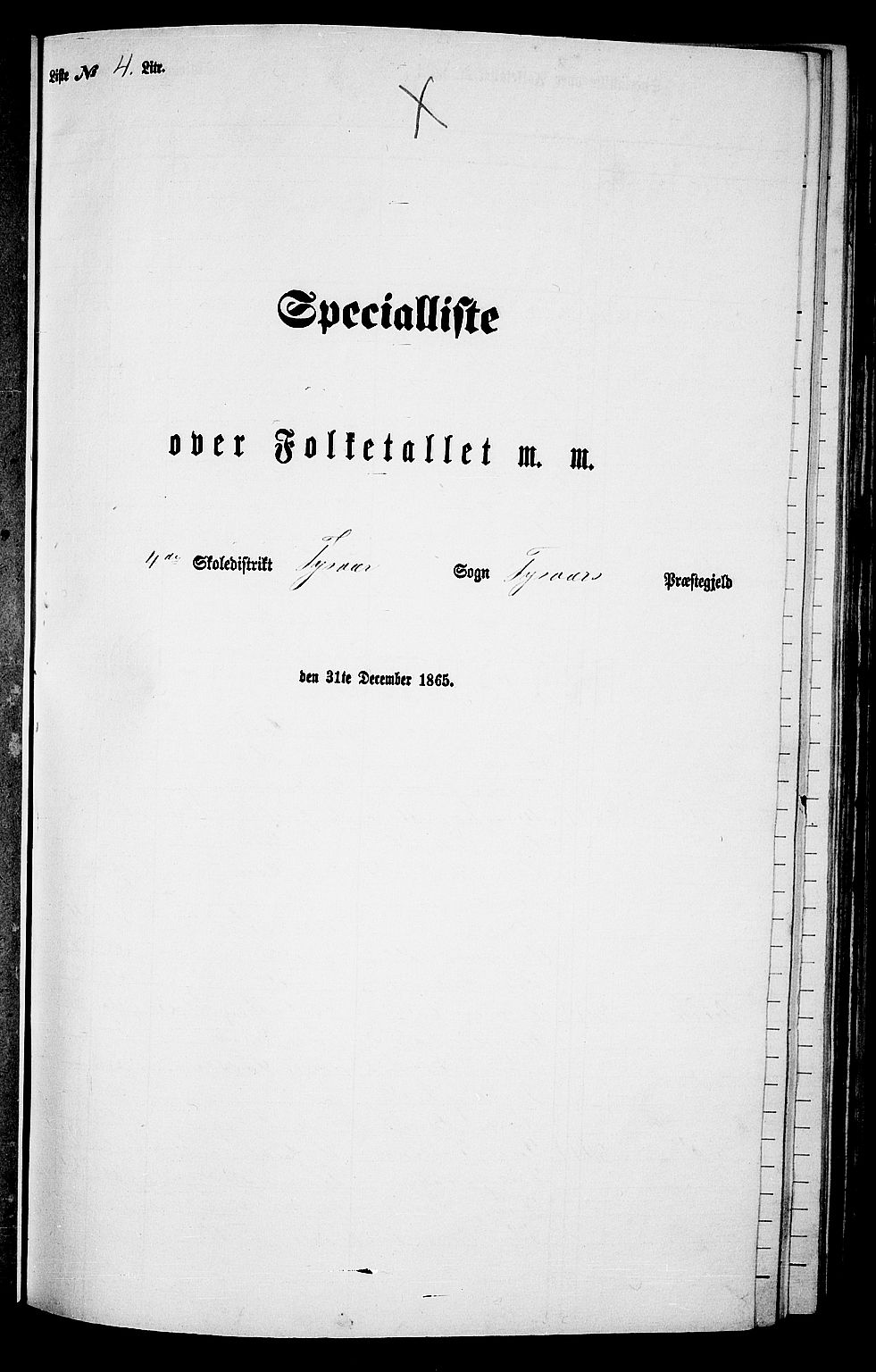 RA, Folketelling 1865 for 1146P Tysvær prestegjeld, 1865, s. 54