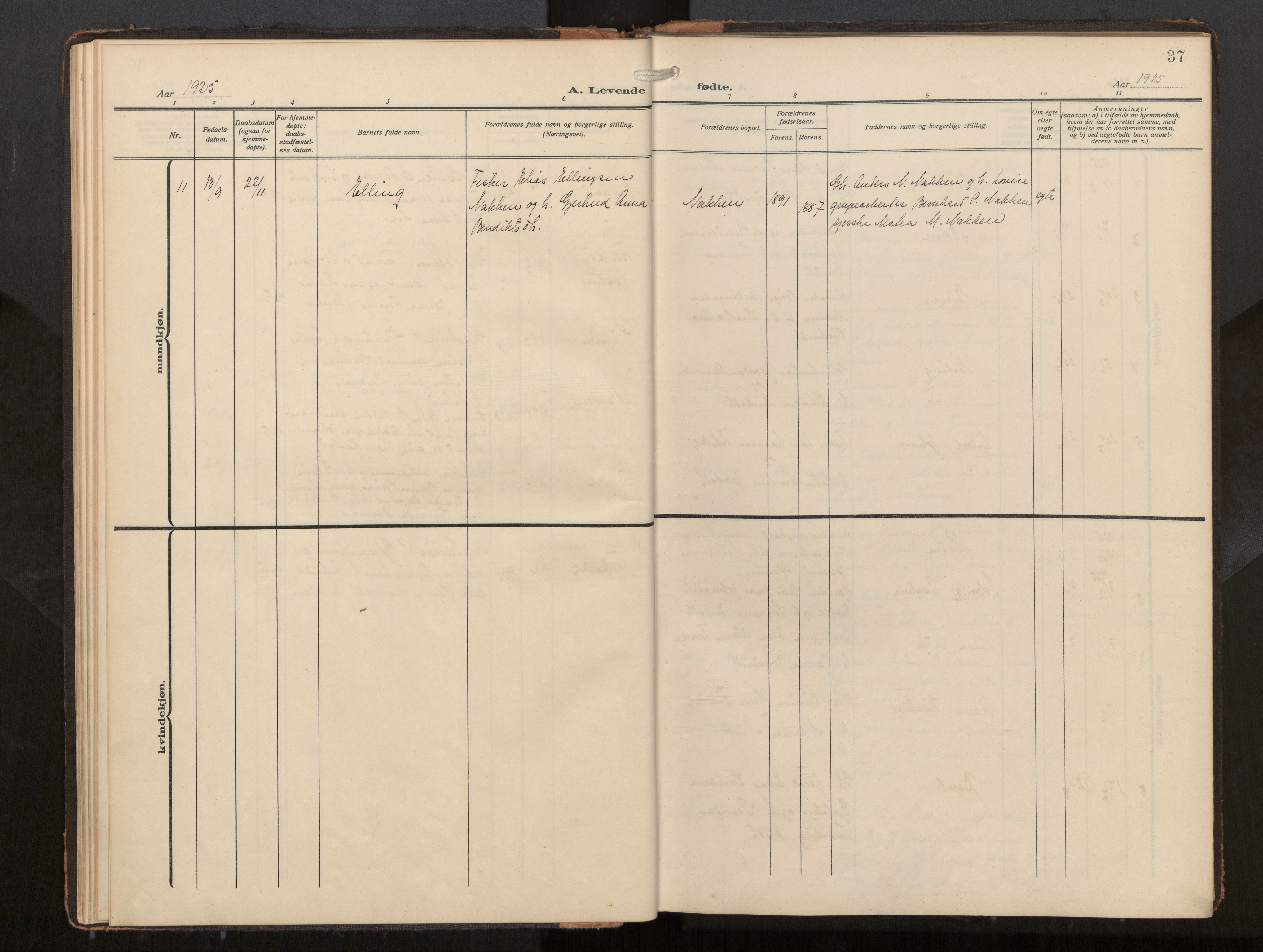 Ministerialprotokoller, klokkerbøker og fødselsregistre - Møre og Romsdal, AV/SAT-A-1454/540/L0540b: Ministerialbok nr. 540A03, 1909-1932, s. 37