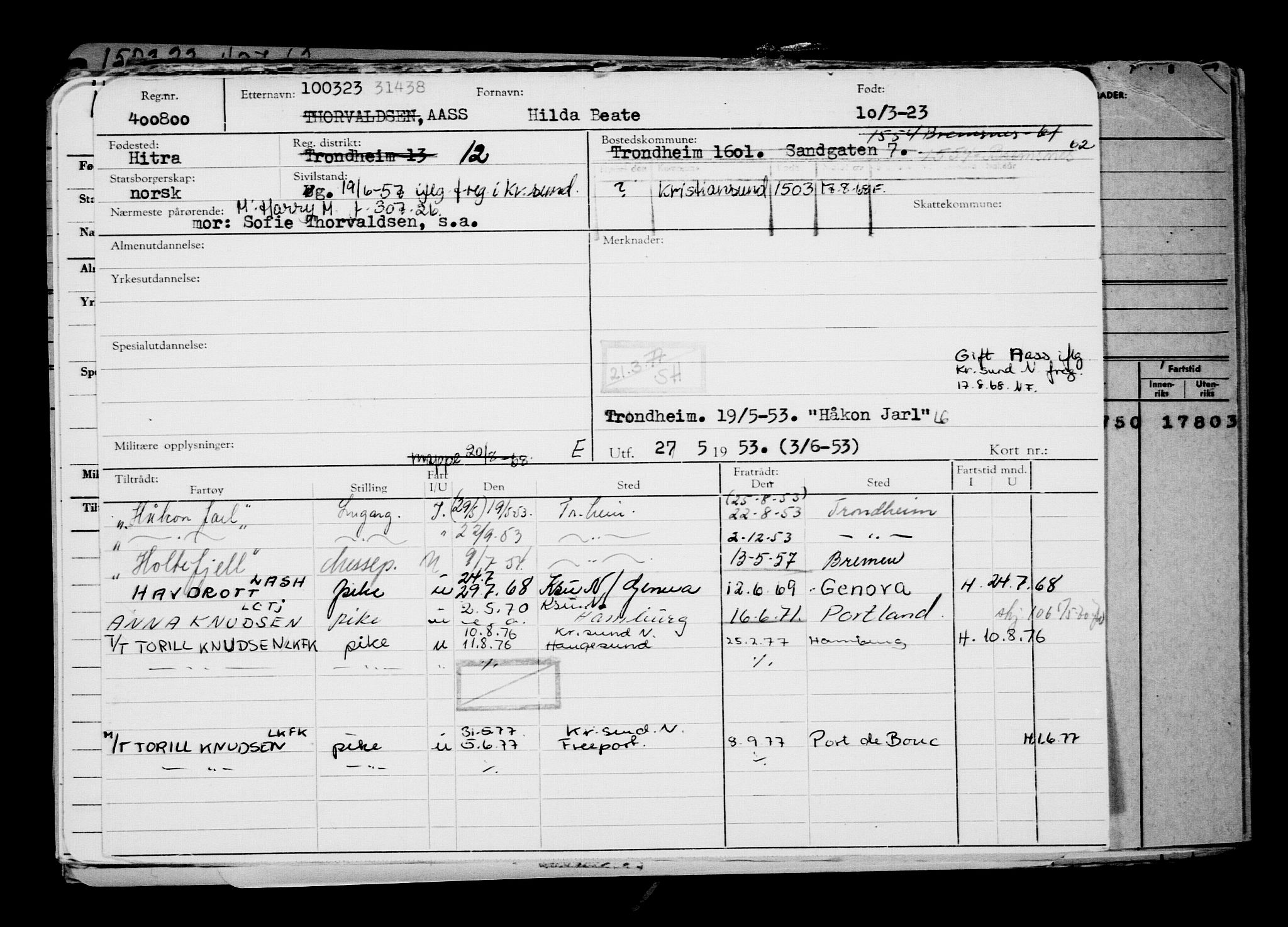 Direktoratet for sjømenn, AV/RA-S-3545/G/Gb/L0216: Hovedkort, 1923, s. 312