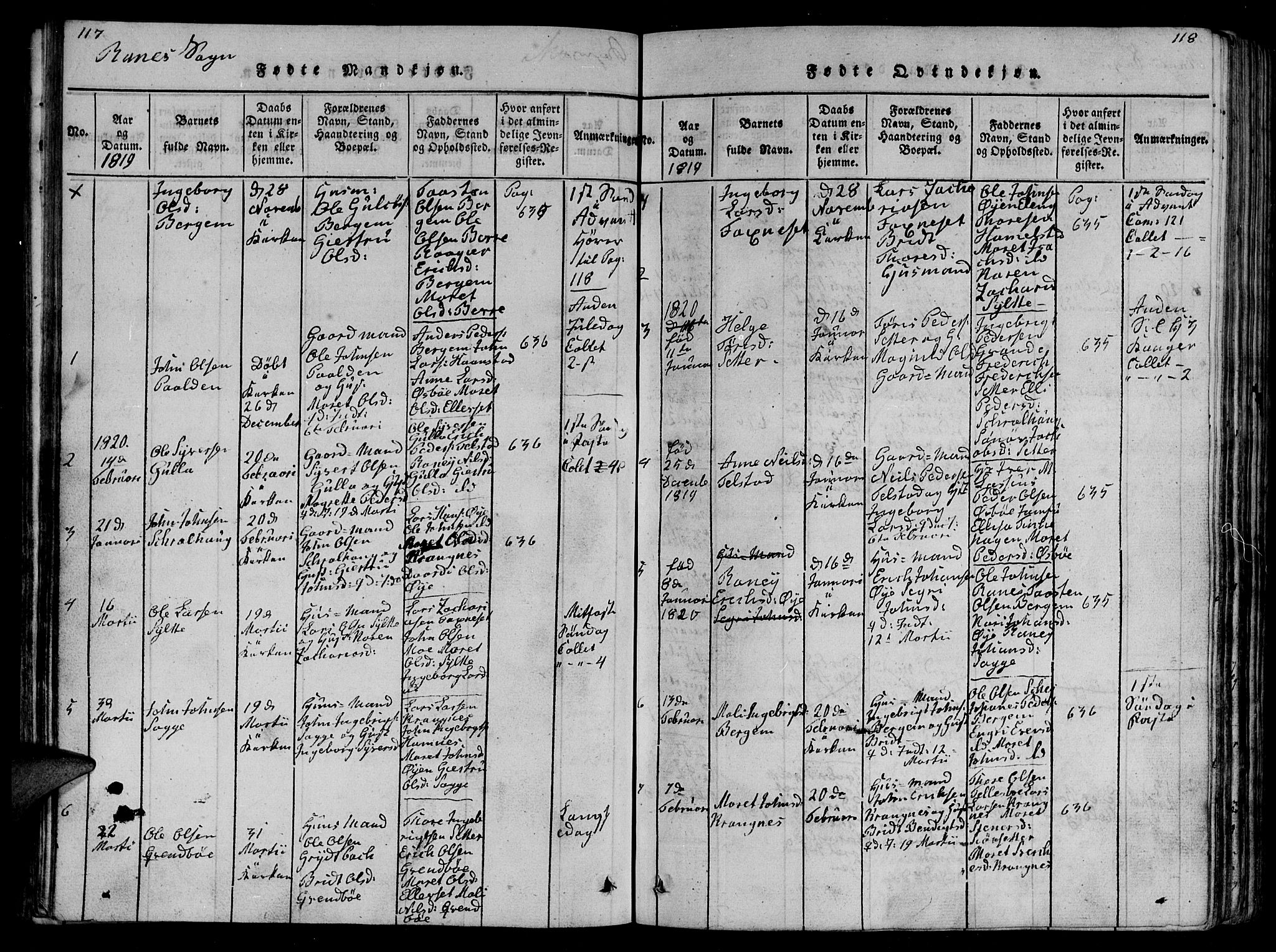 Ministerialprotokoller, klokkerbøker og fødselsregistre - Møre og Romsdal, SAT/A-1454/595/L1050: Klokkerbok nr. 595C02, 1819-1834, s. 117-118