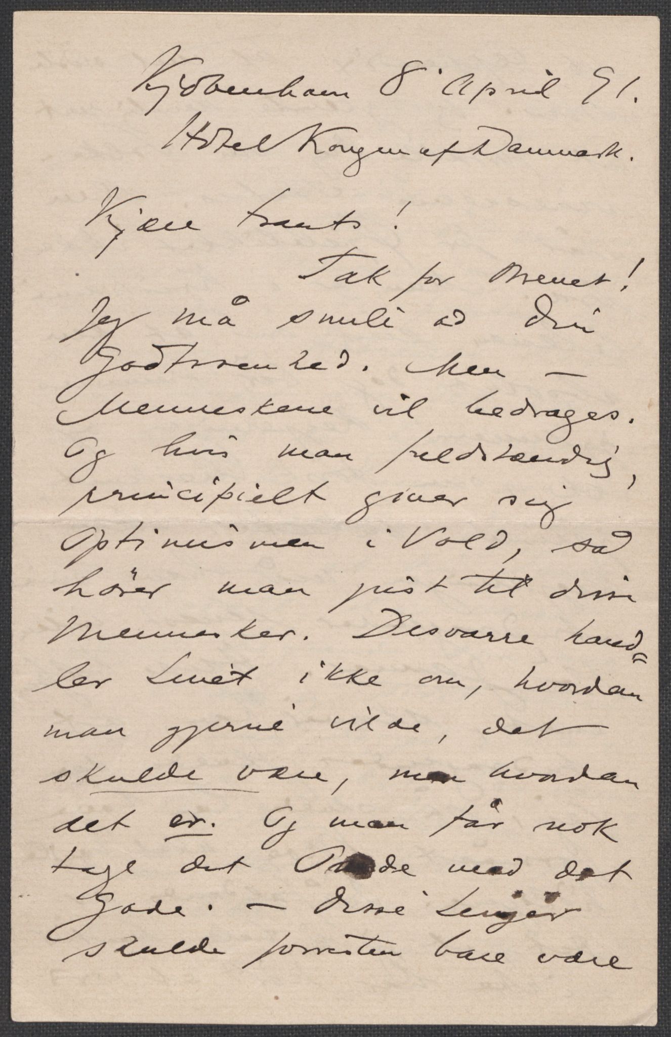 Beyer, Frants, RA/PA-0132/F/L0001: Brev fra Edvard Grieg til Frantz Beyer og "En del optegnelser som kan tjene til kommentar til brevene" av Marie Beyer, 1872-1907, s. 366
