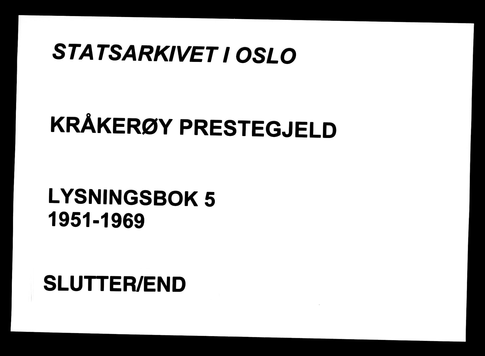 Kråkerøy prestekontor Kirkebøker, AV/SAO-A-10912/H/Ha/L0004: Lysningsprotokoll nr. 4, 1951-1969