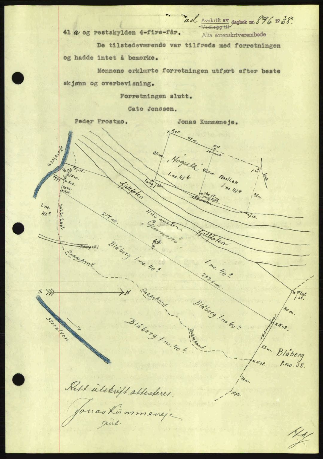 Alta fogderi/sorenskriveri, SATØ/SATØ-5/1/K/Kd/L0031pantebok: Pantebok nr. 31, 1938-1939, Dagboknr: 896/1938