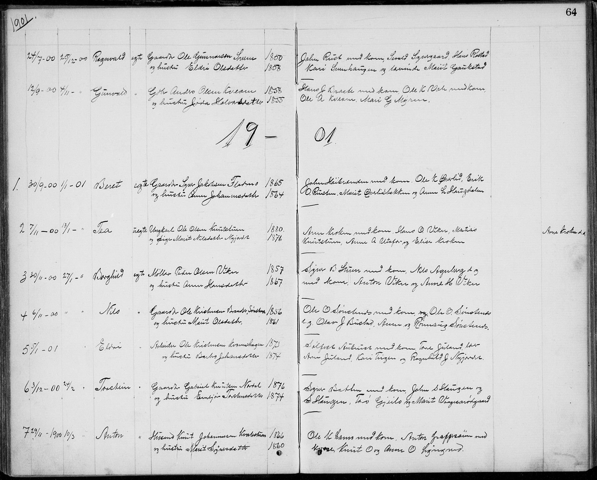 Lom prestekontor, AV/SAH-PREST-070/L/L0013: Klokkerbok nr. 13, 1874-1938, s. 64