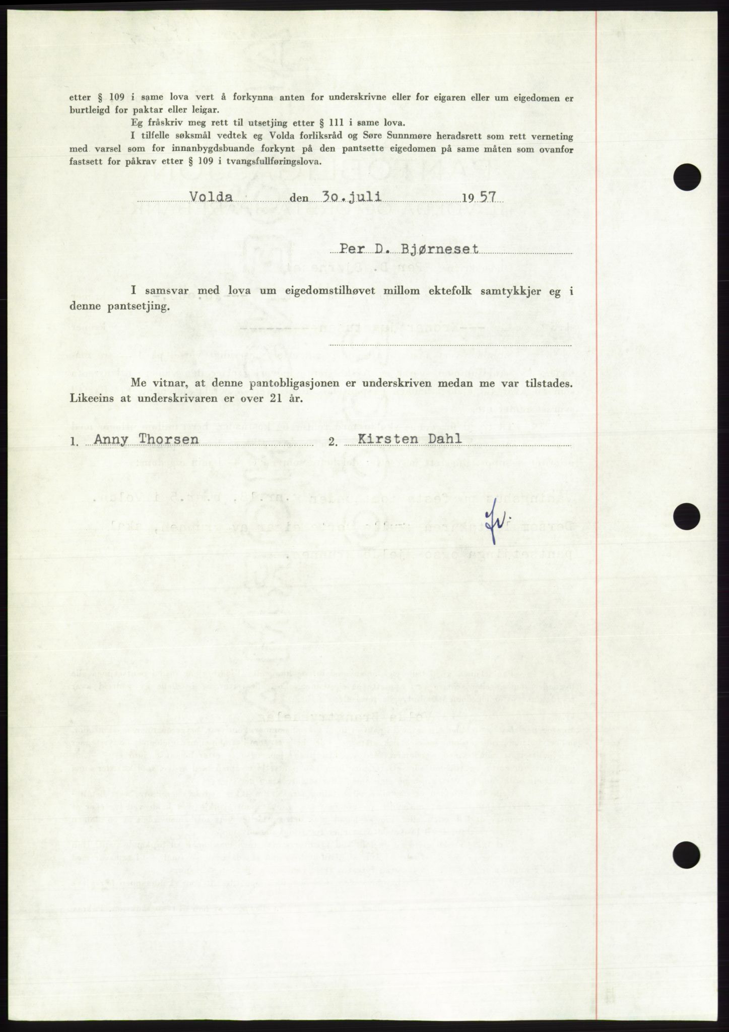 Søre Sunnmøre sorenskriveri, AV/SAT-A-4122/1/2/2C/L0130: Pantebok nr. 18B, 1957-1958, Dagboknr: 1759/1957