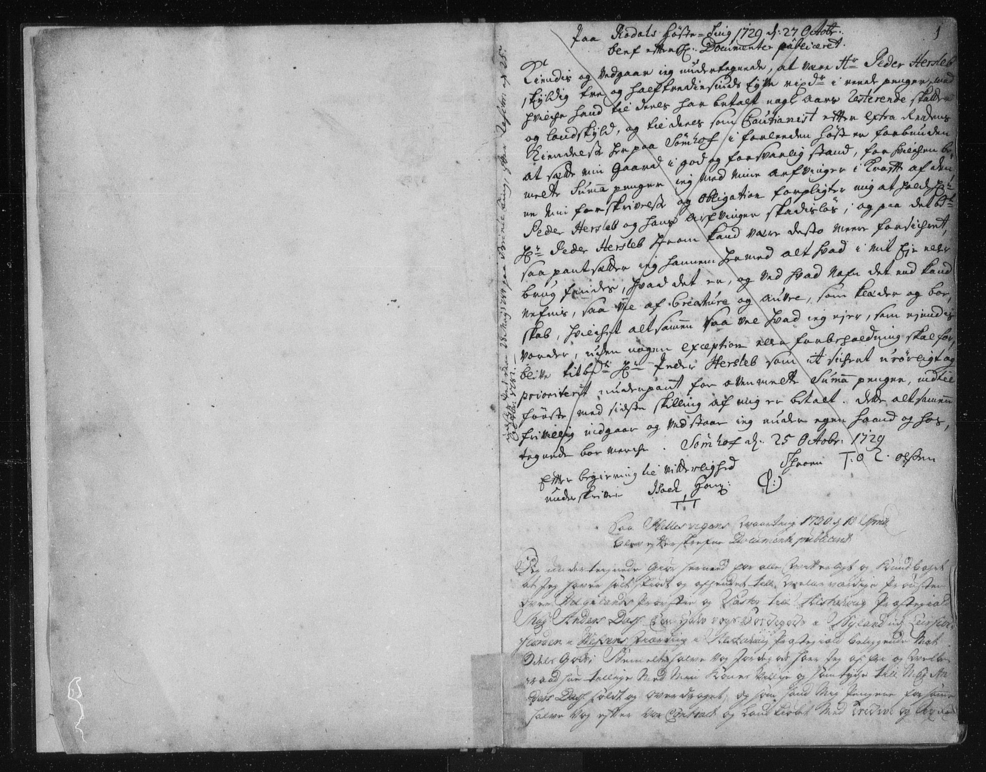 Helgeland sorenskriveri, SAT/A-0004/2/2C/L0002: Pantebok nr. 1b, 1729-1751, s. 1