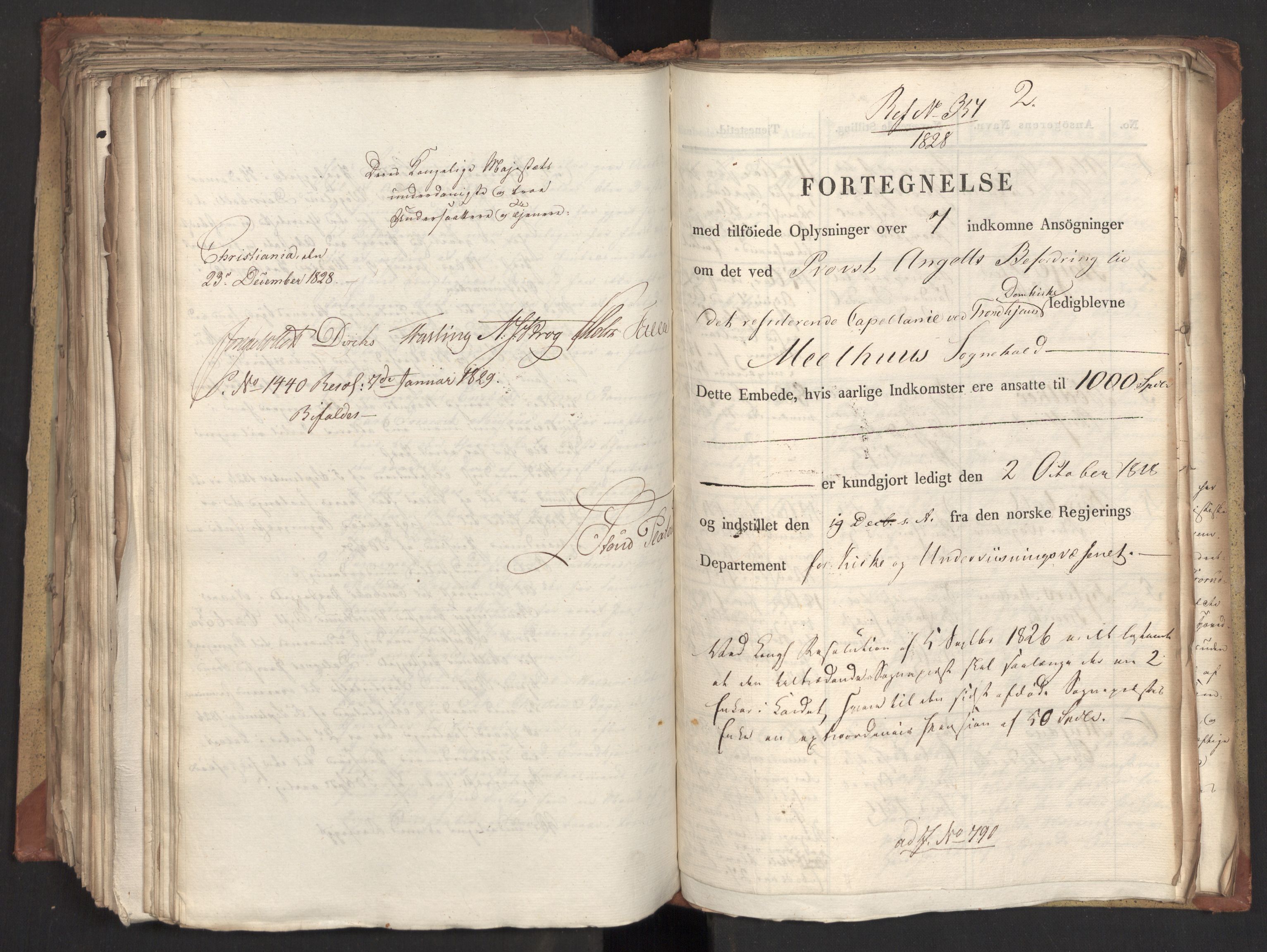 Statsrådsavdelingen i Stockholm, RA/S-1003/D/Da/L0057: Regjeringsinnstillinger nr. 651-807, 1828, s. 409