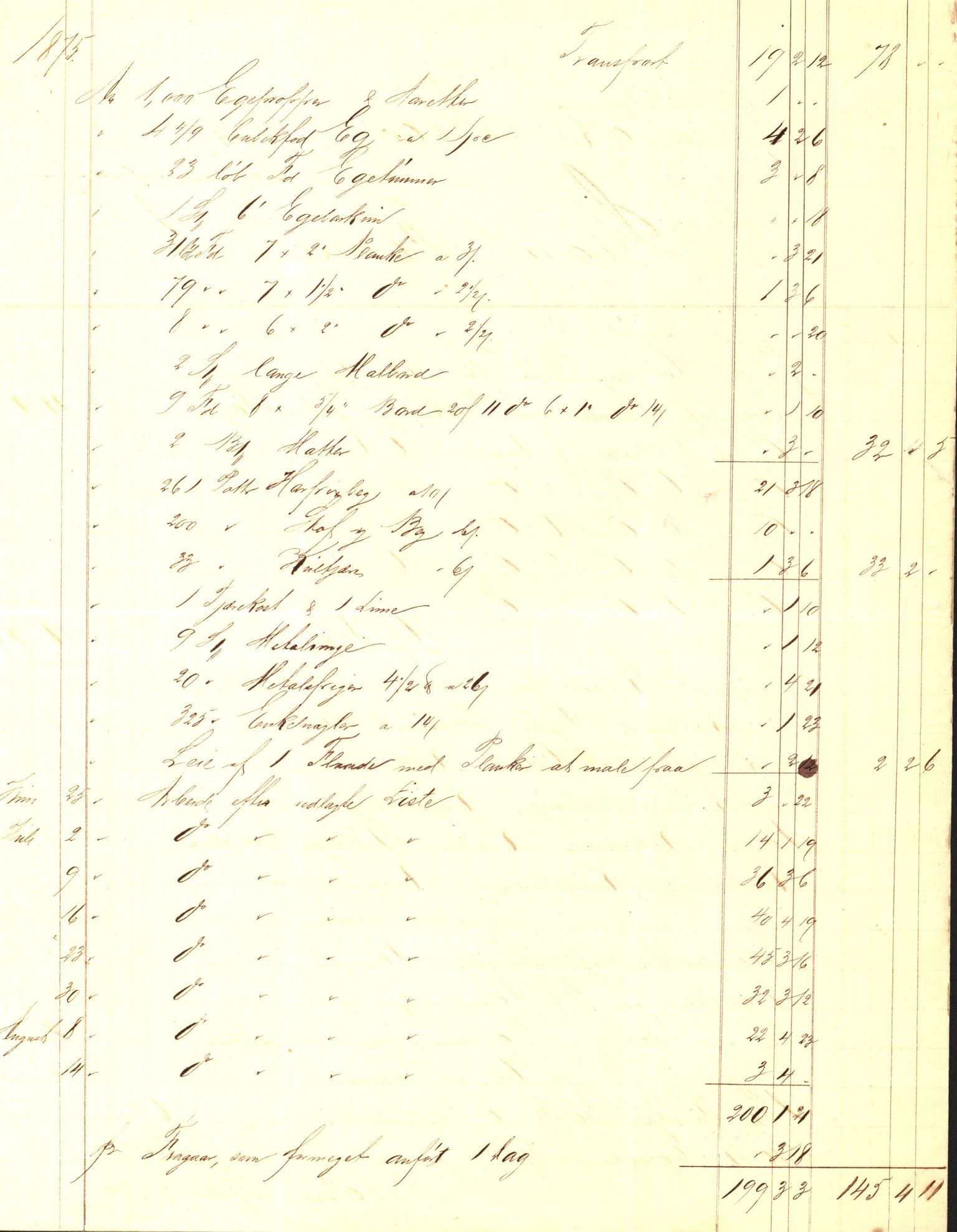 Pa 63 - Østlandske skibsassuranceforening, VEMU/A-1079/G/Ga/L0007/0013: Havaridokumenter / Thor, 1875