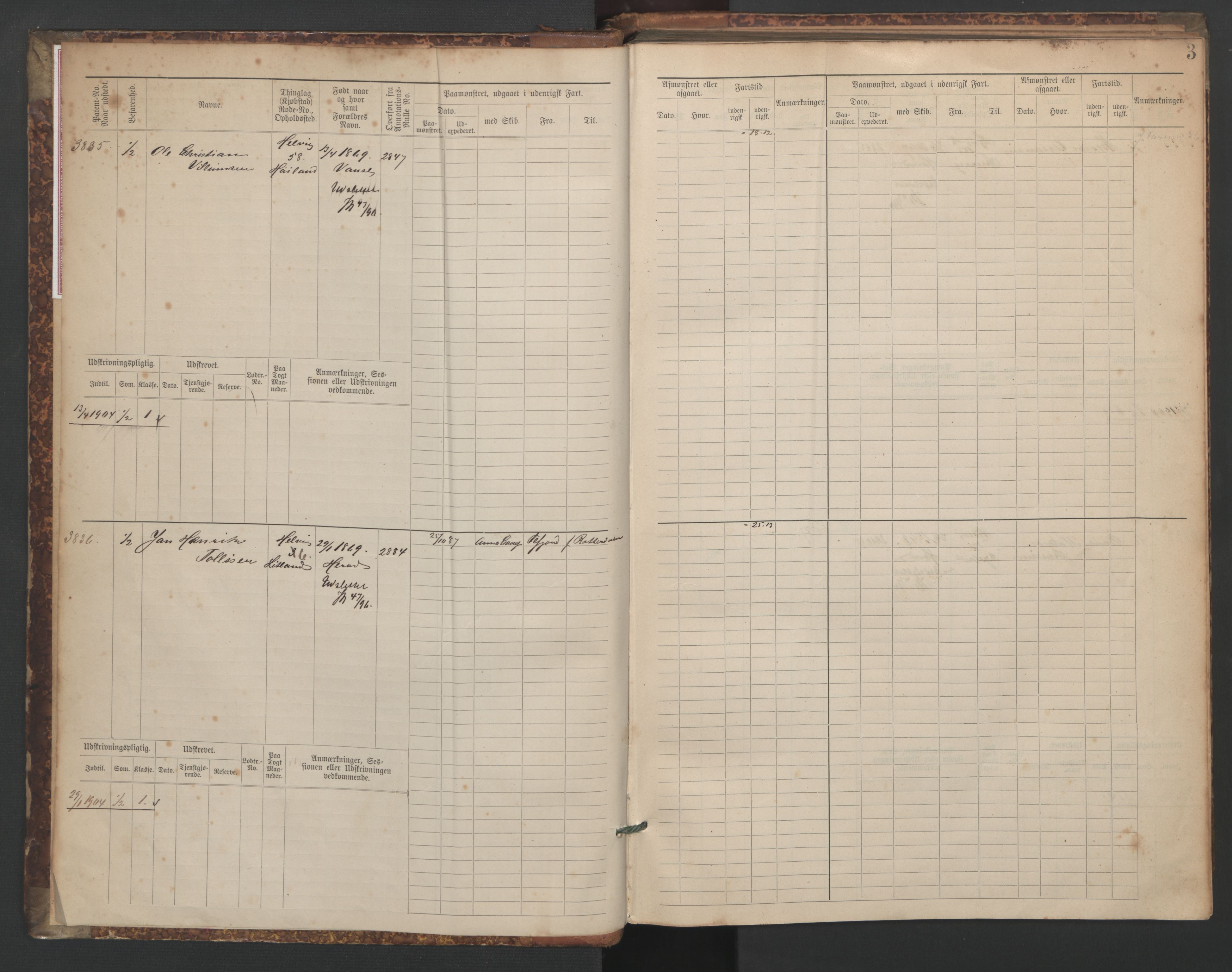 Farsund mønstringskrets, AV/SAK-2031-0017/F/Fb/L0020: Hovedrulle nr 3833-4506, Z-12, 1890-1930, s. 4