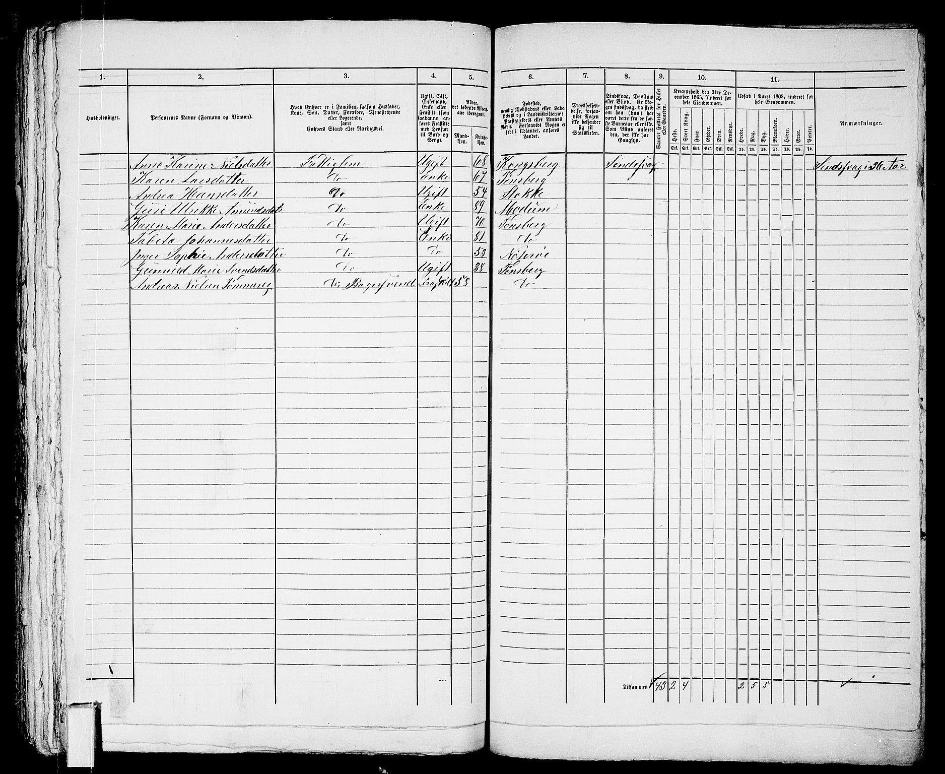 RA, Folketelling 1865 for 0705P Tønsberg prestegjeld, 1865, s. 695