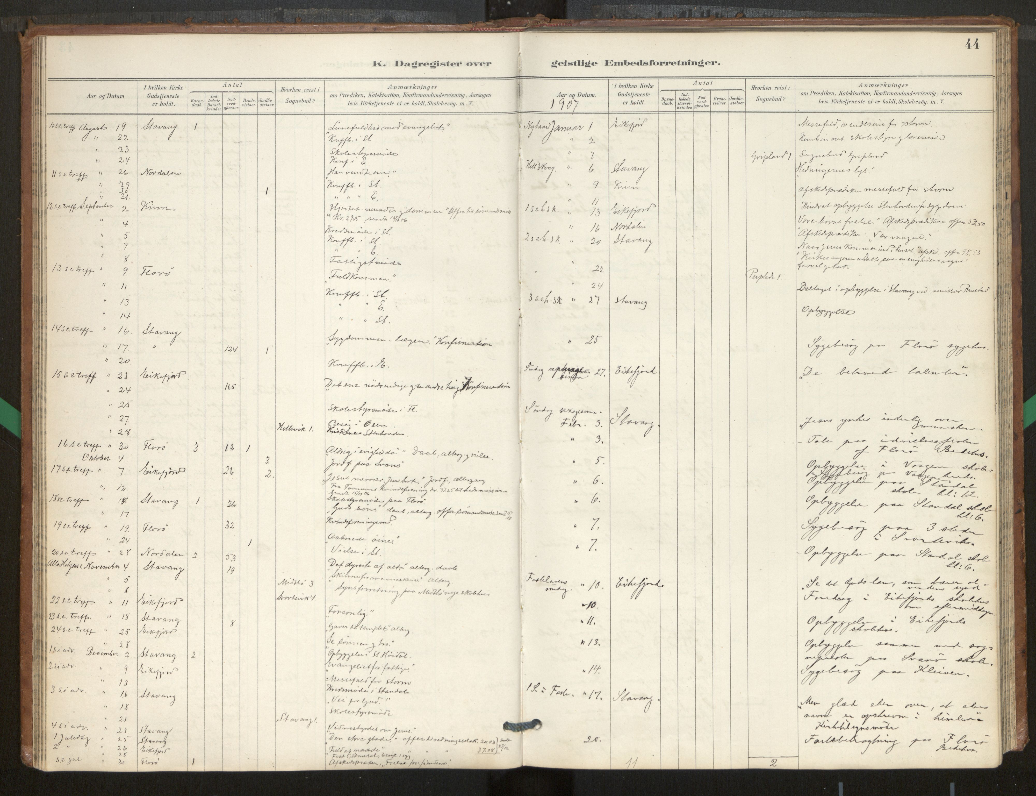 Kinn sokneprestembete, AV/SAB-A-80801/H/Hab/Haba/L0002b: Klokkerbok nr. A 2b, 1916-1978, s. 44