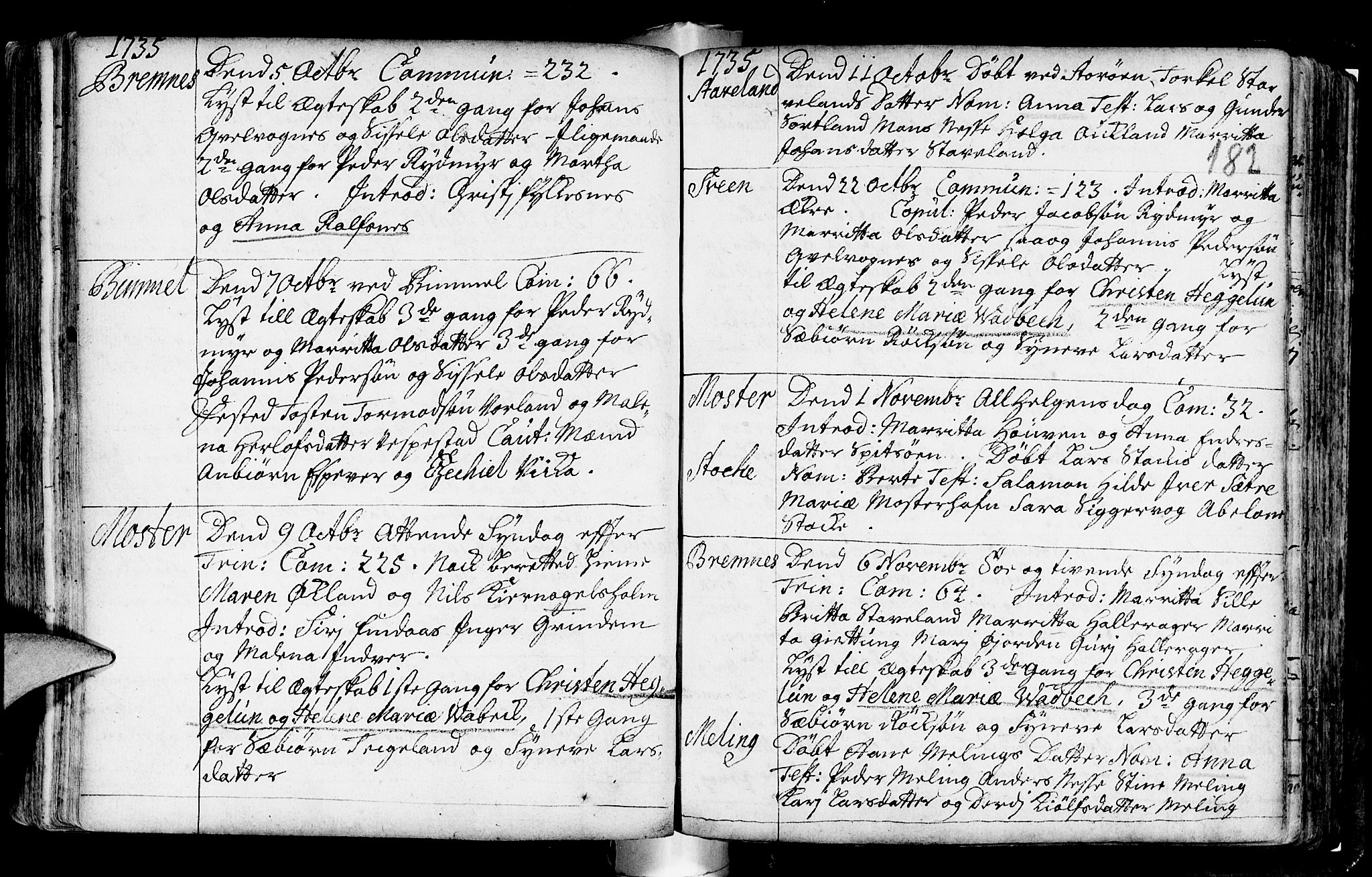 Finnås sokneprestembete, AV/SAB-A-99925/H/Ha/Haa/Haaa/L0001: Ministerialbok nr. A 1, 1718-1744, s. 182