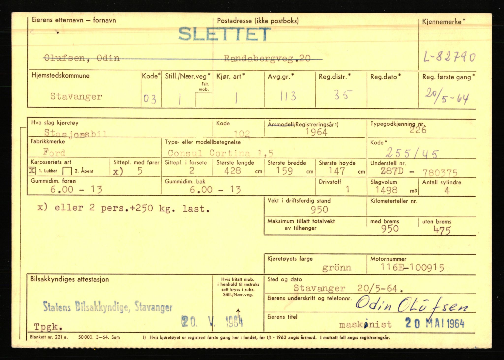 Stavanger trafikkstasjon, AV/SAST-A-101942/0/F/L0072: L-82200 - L-84099, 1930-1971, s. 747