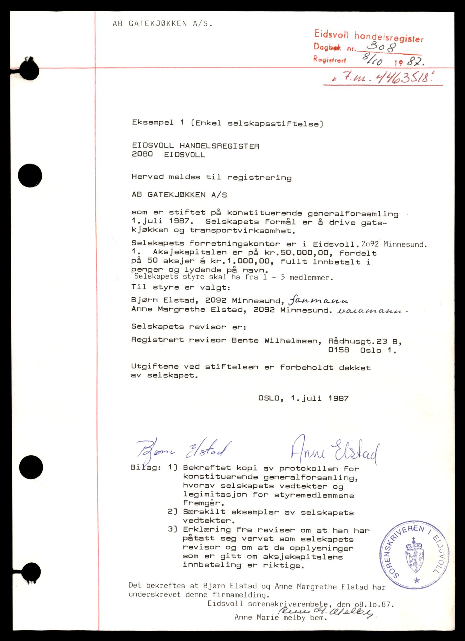 Eidsvoll tingrett, AV/SAT-A-10371/K/Kc/Kca/L0004:  Aksjeselskap, A-E , 1944-1990, s. 5