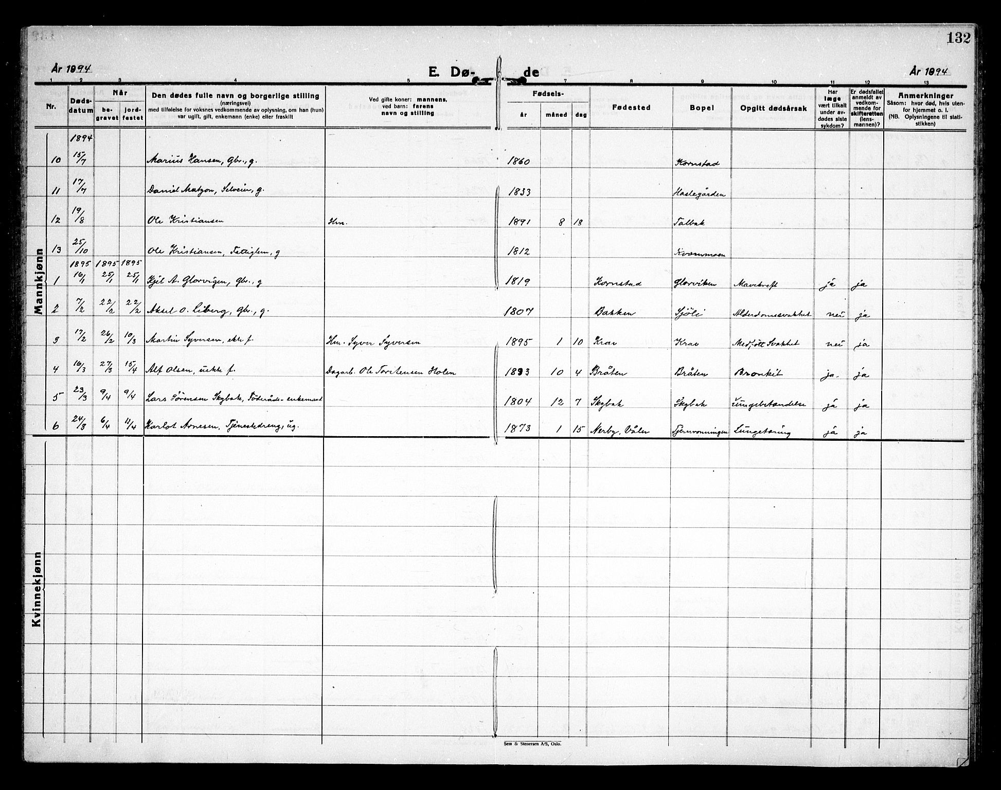 Åsnes prestekontor, SAH/PREST-042/H/Ha/Haa/L0000D: Ministerialbok nr. 0B, 1890-1929, s. 132