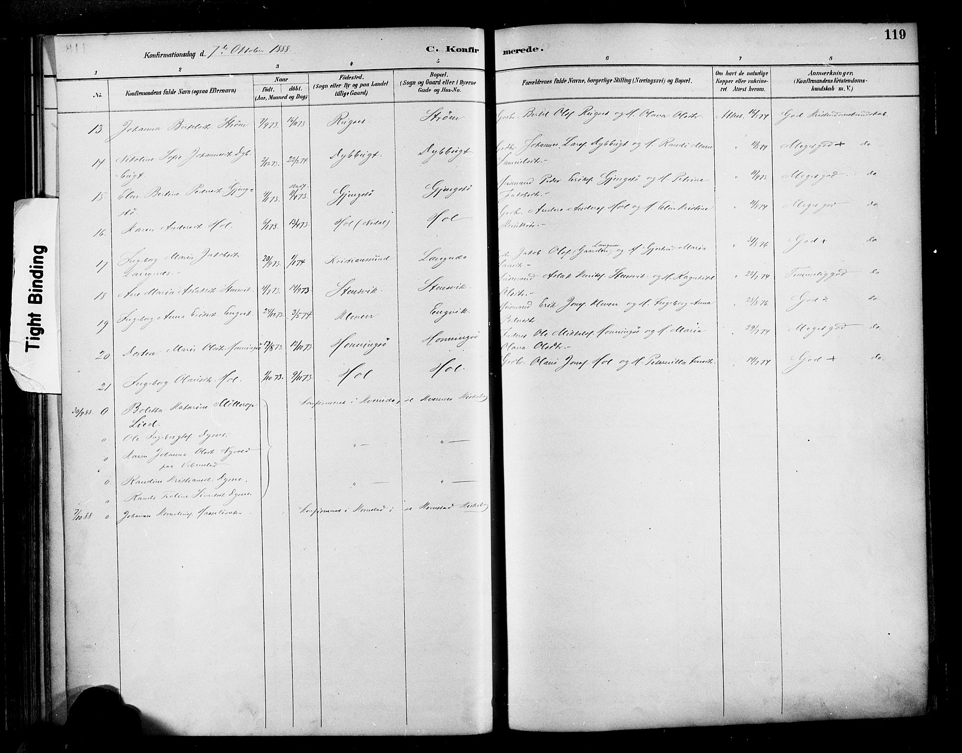 Ministerialprotokoller, klokkerbøker og fødselsregistre - Møre og Romsdal, AV/SAT-A-1454/569/L0819: Ministerialbok nr. 569A05, 1885-1899, s. 119