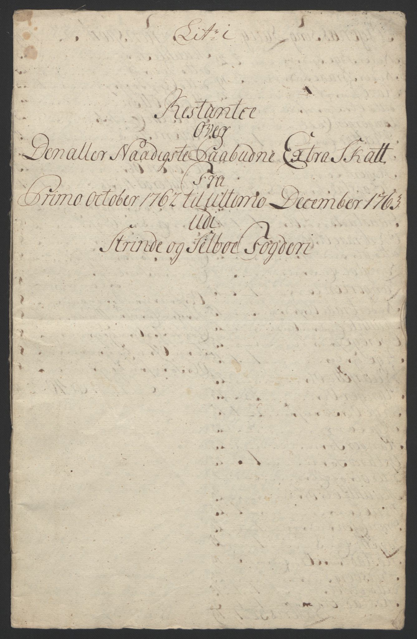 Rentekammeret inntil 1814, Reviderte regnskaper, Fogderegnskap, AV/RA-EA-4092/R61/L4180: Ekstraskatten Strinda og Selbu, 1762-1767, s. 33