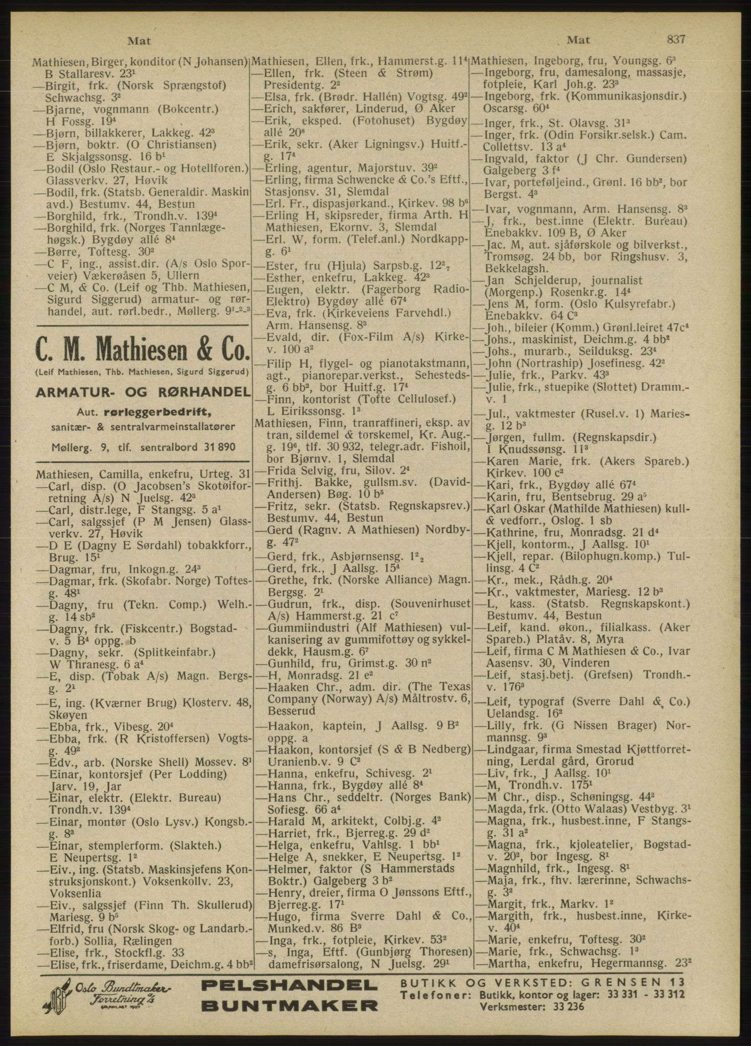 Kristiania/Oslo adressebok, PUBL/-, 1946, s. 837