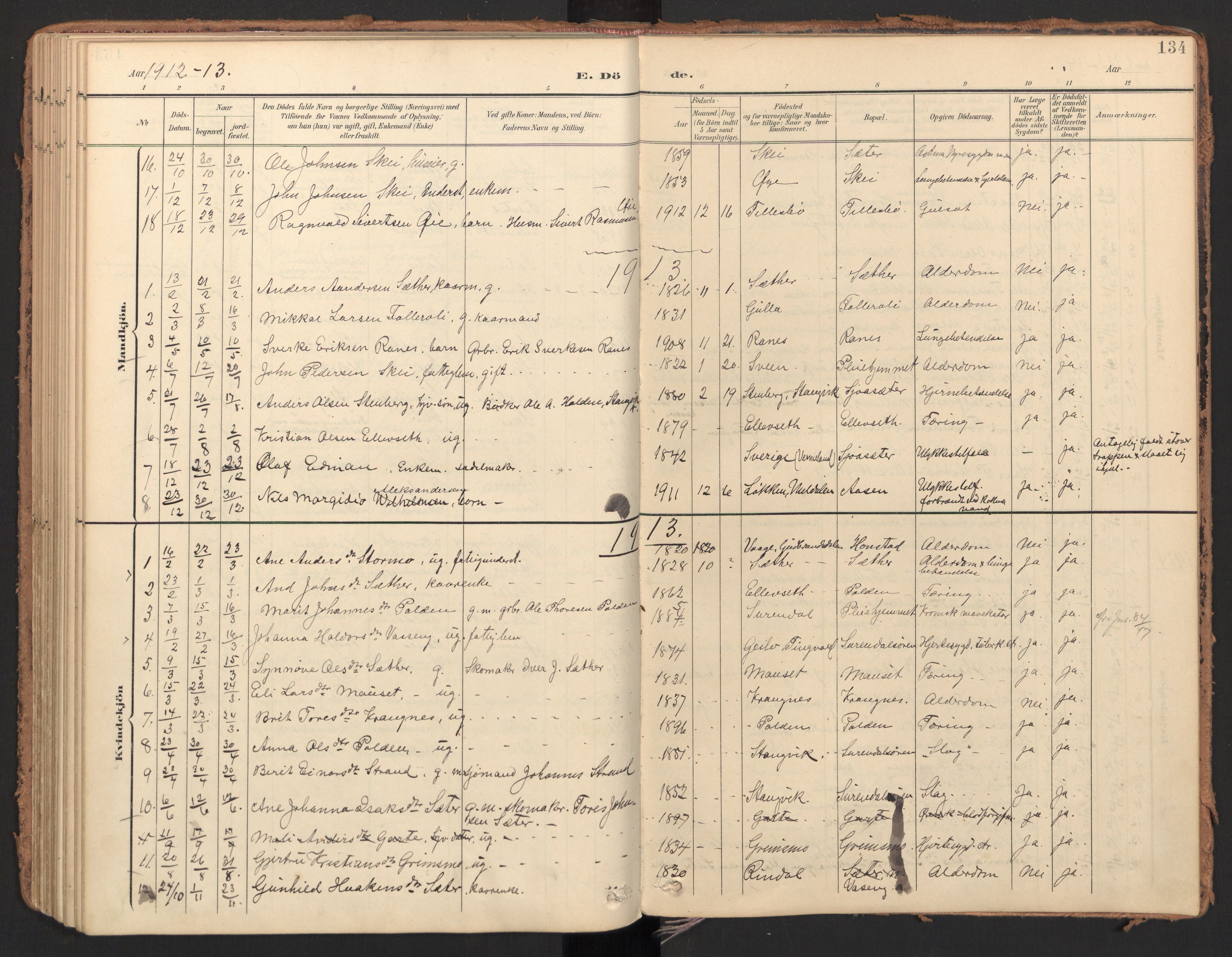 Ministerialprotokoller, klokkerbøker og fødselsregistre - Møre og Romsdal, AV/SAT-A-1454/596/L1057: Ministerialbok nr. 596A02, 1900-1917, s. 134