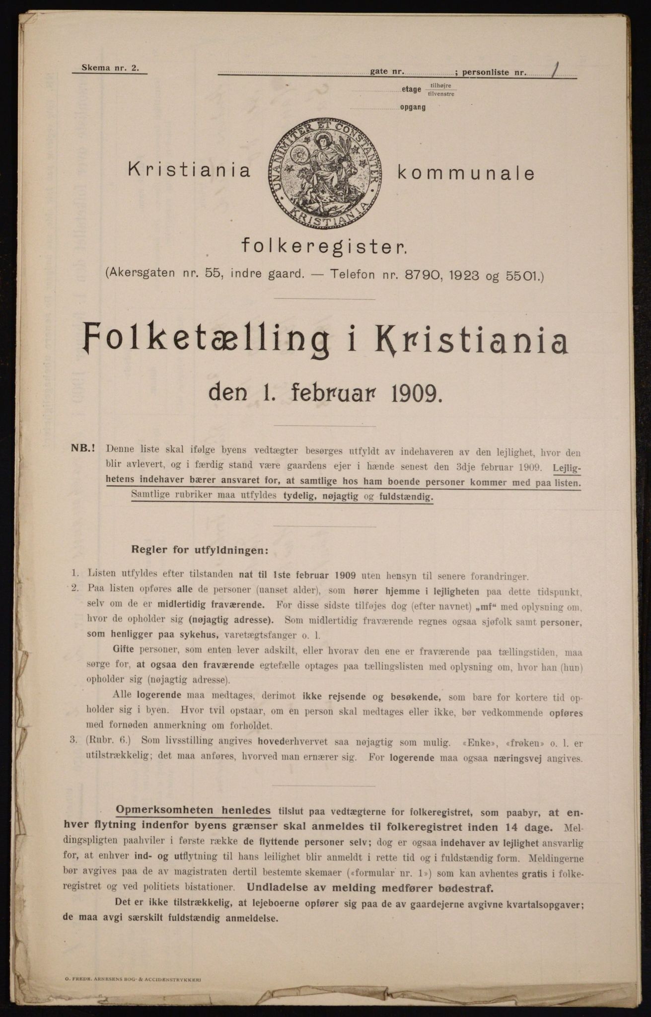 OBA, Kommunal folketelling 1.2.1909 for Kristiania kjøpstad, 1909, s. 8973