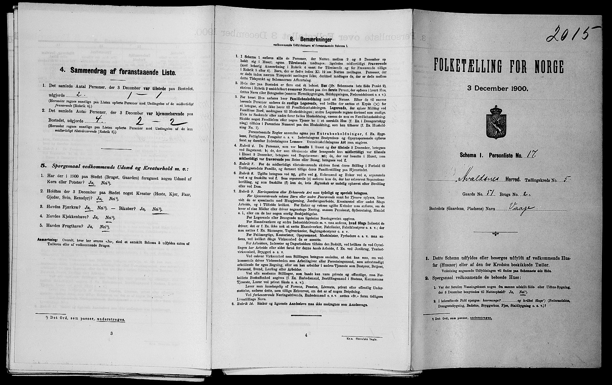 SAST, Folketelling 1900 for 1147 Avaldsnes herred, 1900, s. 1685