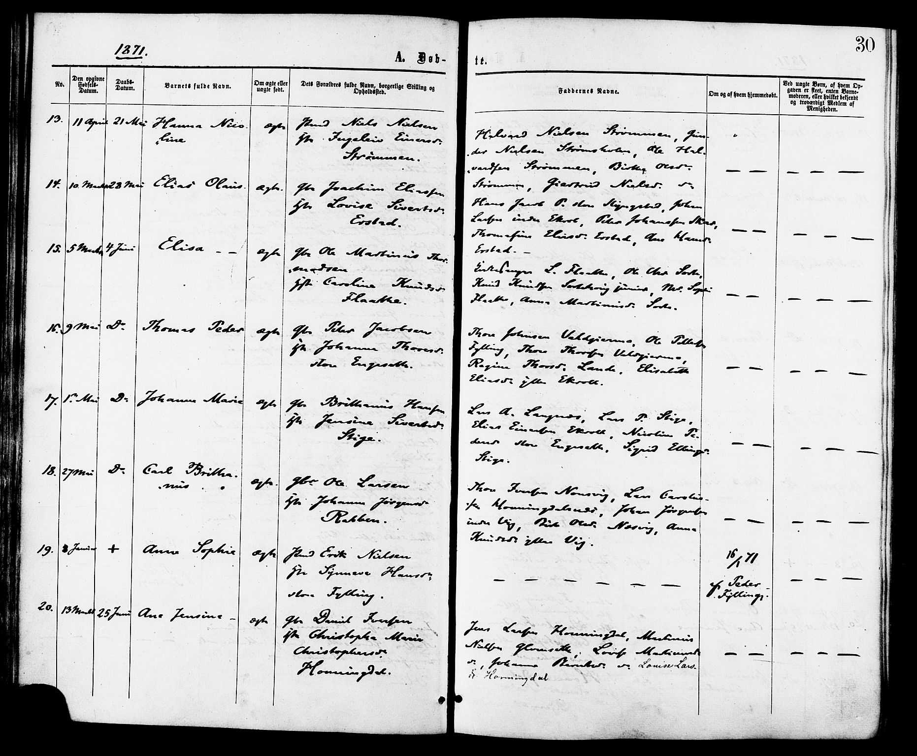 Ministerialprotokoller, klokkerbøker og fødselsregistre - Møre og Romsdal, AV/SAT-A-1454/524/L0355: Ministerialbok nr. 524A07, 1864-1879, s. 30