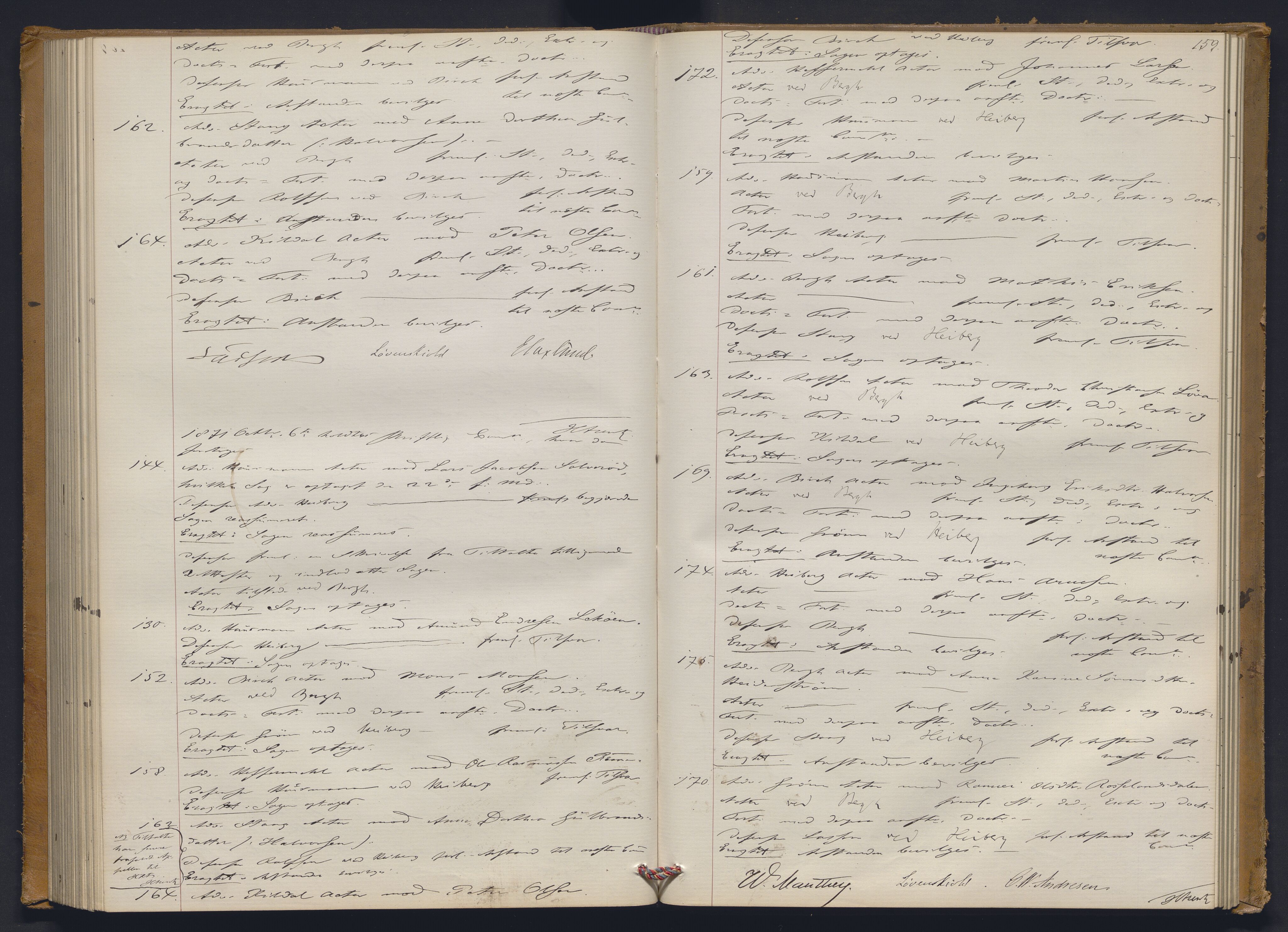 Høyesterett, AV/RA-S-1002/E/Ef/L0012: Protokoll over saker som gikk til skriftlig behandling, 1867-1873, s. 158b-159a
