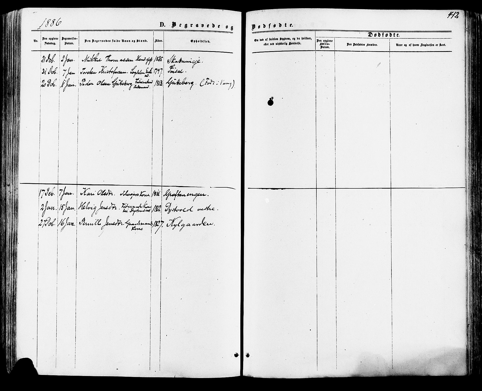 Vang prestekontor, Hedmark, SAH/PREST-008/H/Ha/Haa/L0015: Ministerialbok nr. 15, 1871-1885, s. 412