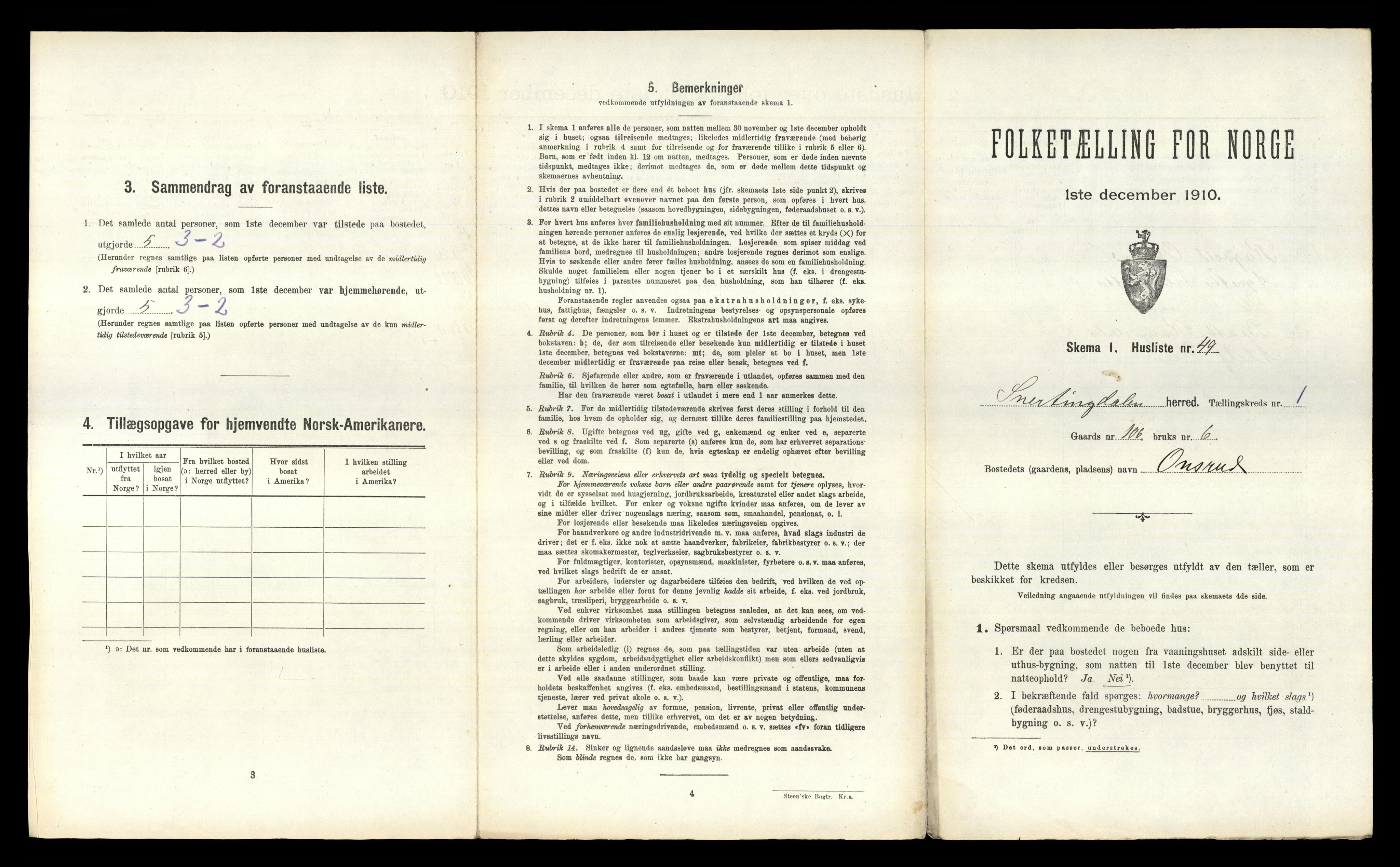 RA, Folketelling 1910 for 0526 Snertingdal herred, 1910, s. 119